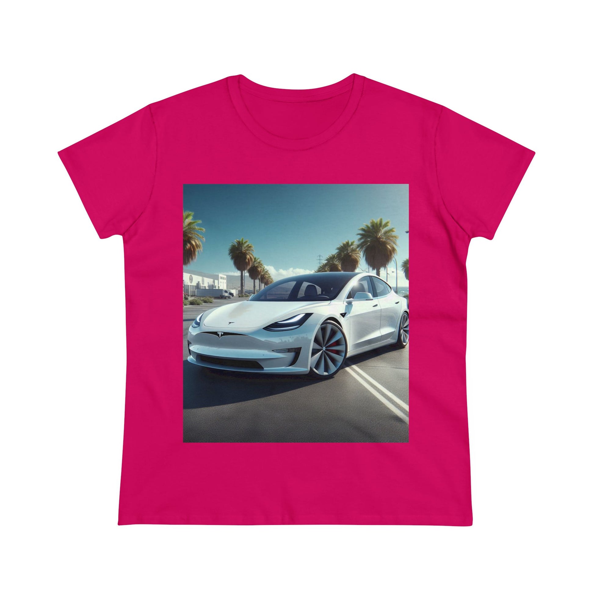 White Tesla T-Shirt T-Shirt Printify Heliconia S