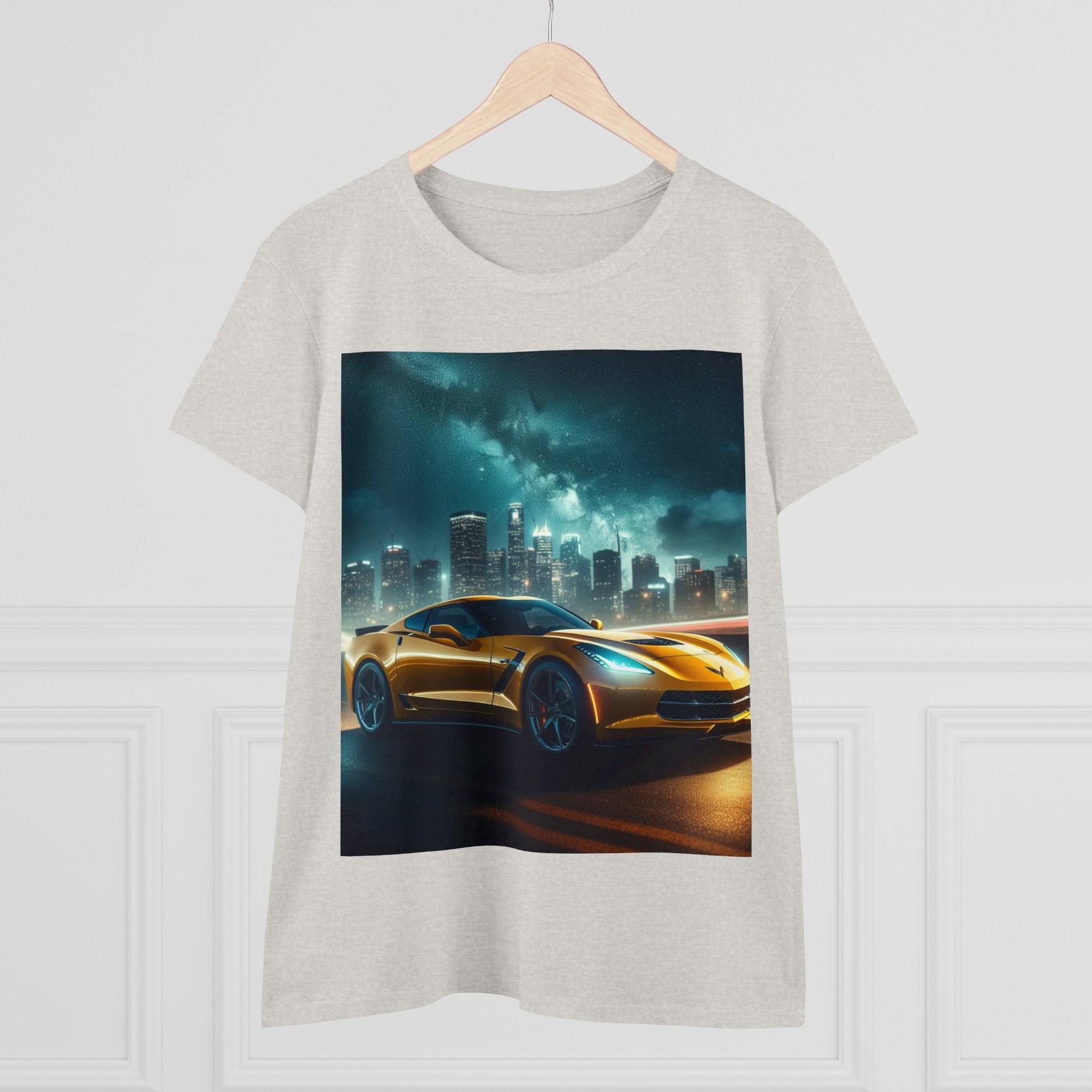 Yellow Corvette T-Shirt T-Shirt Printify