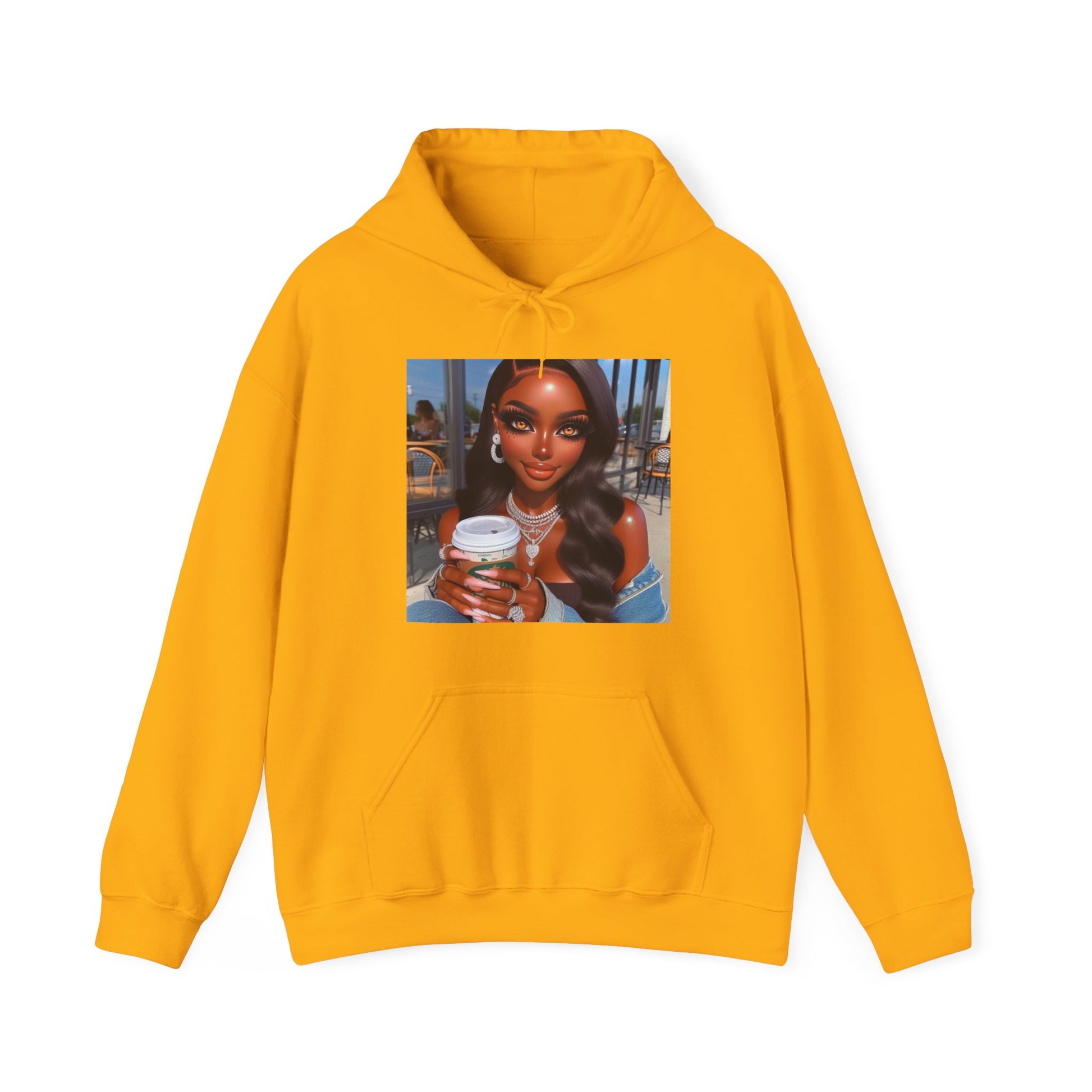 Coffee Beauty Hoodie Hoodie Printify Gold S