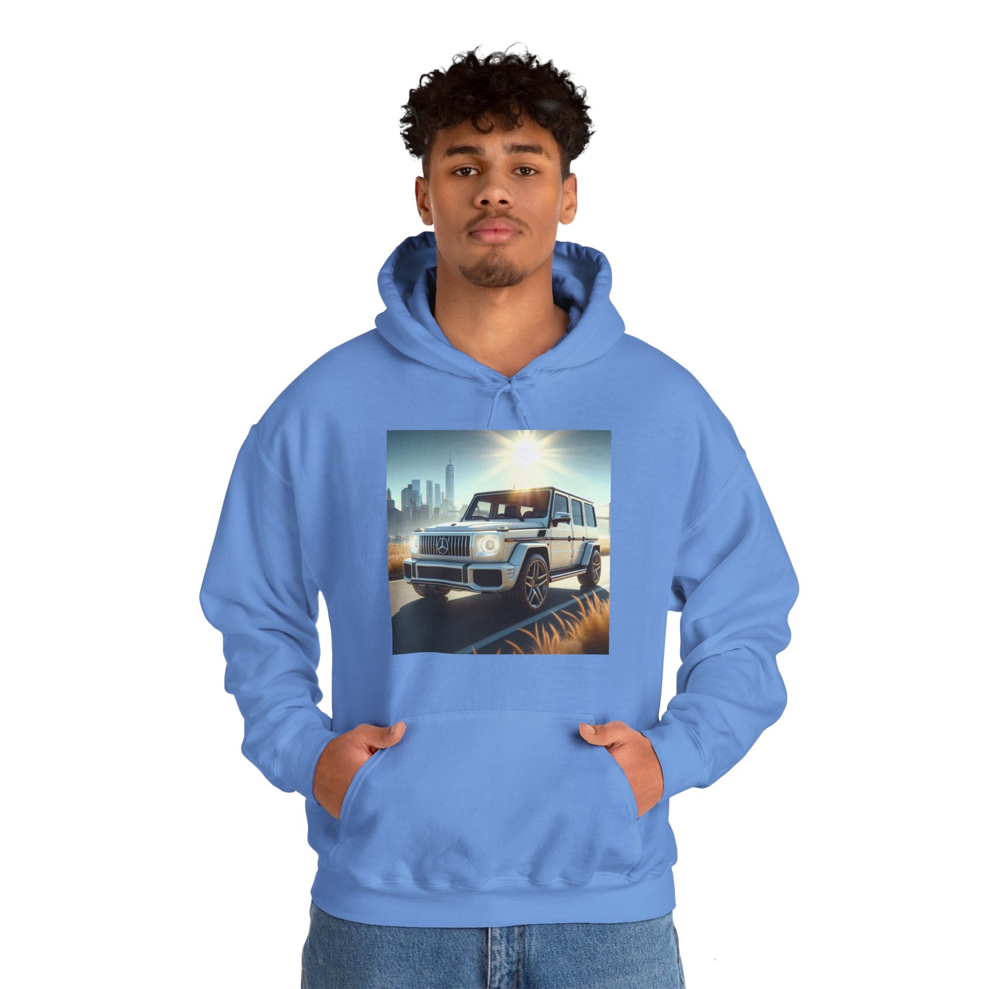 White G-Wagon Hoodie Hoodie Printify