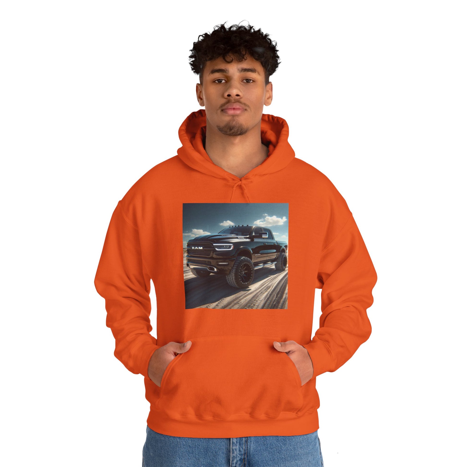 Black Dodge Ram Hoodie Hoodie Printify