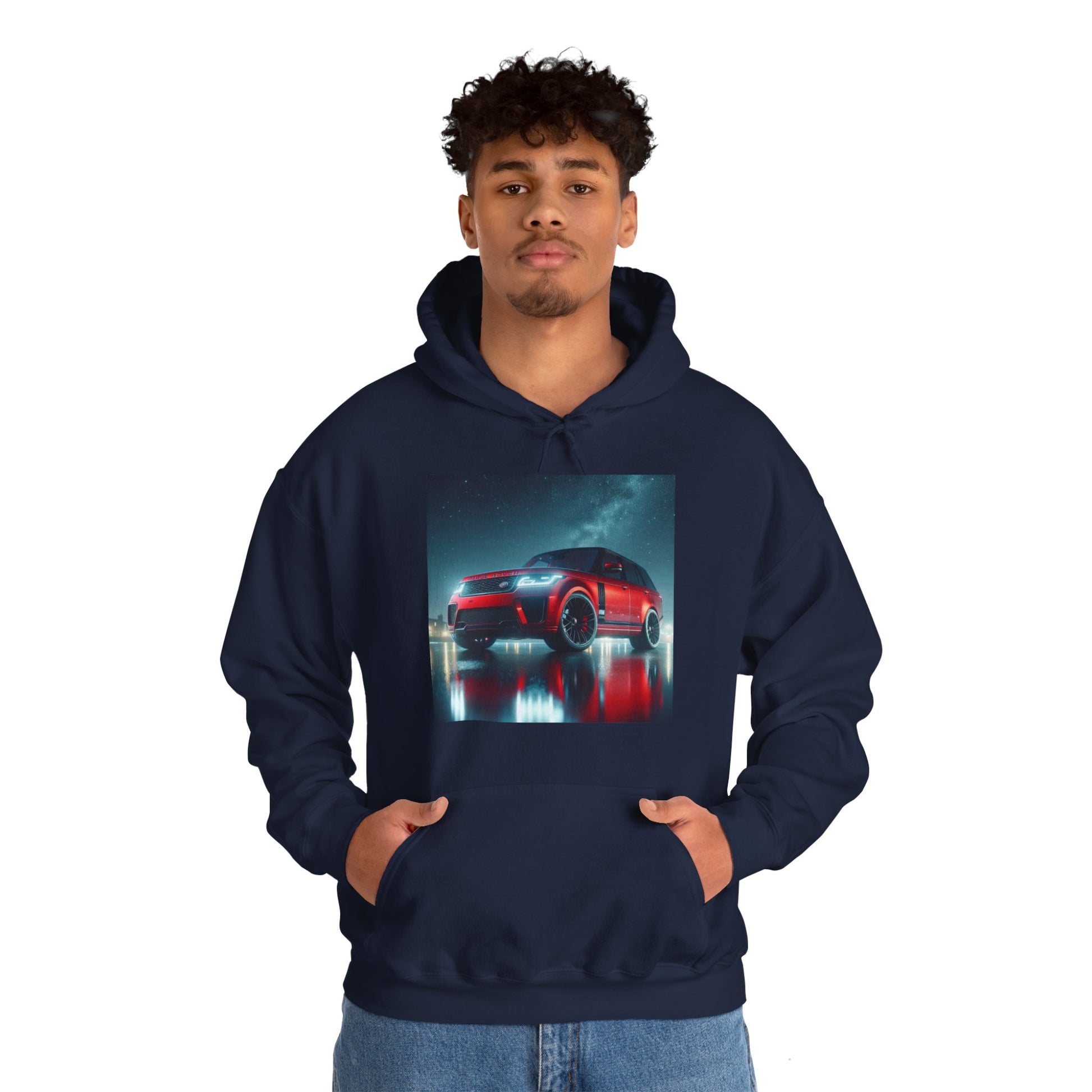Red Range Rover Hoodie Hoodie Printify