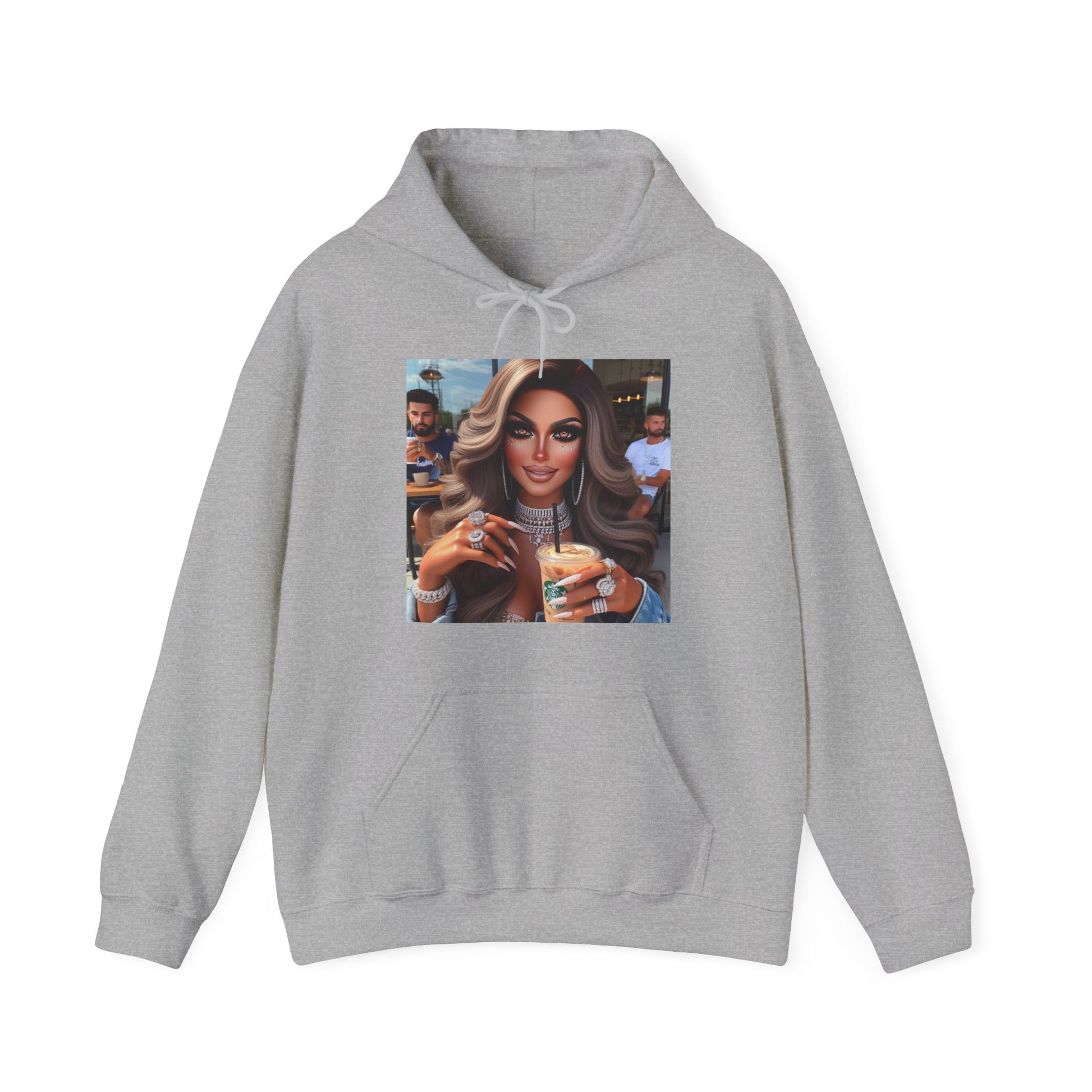 Coffee Beauty Hoodie Hoodie Printify Sport Grey S