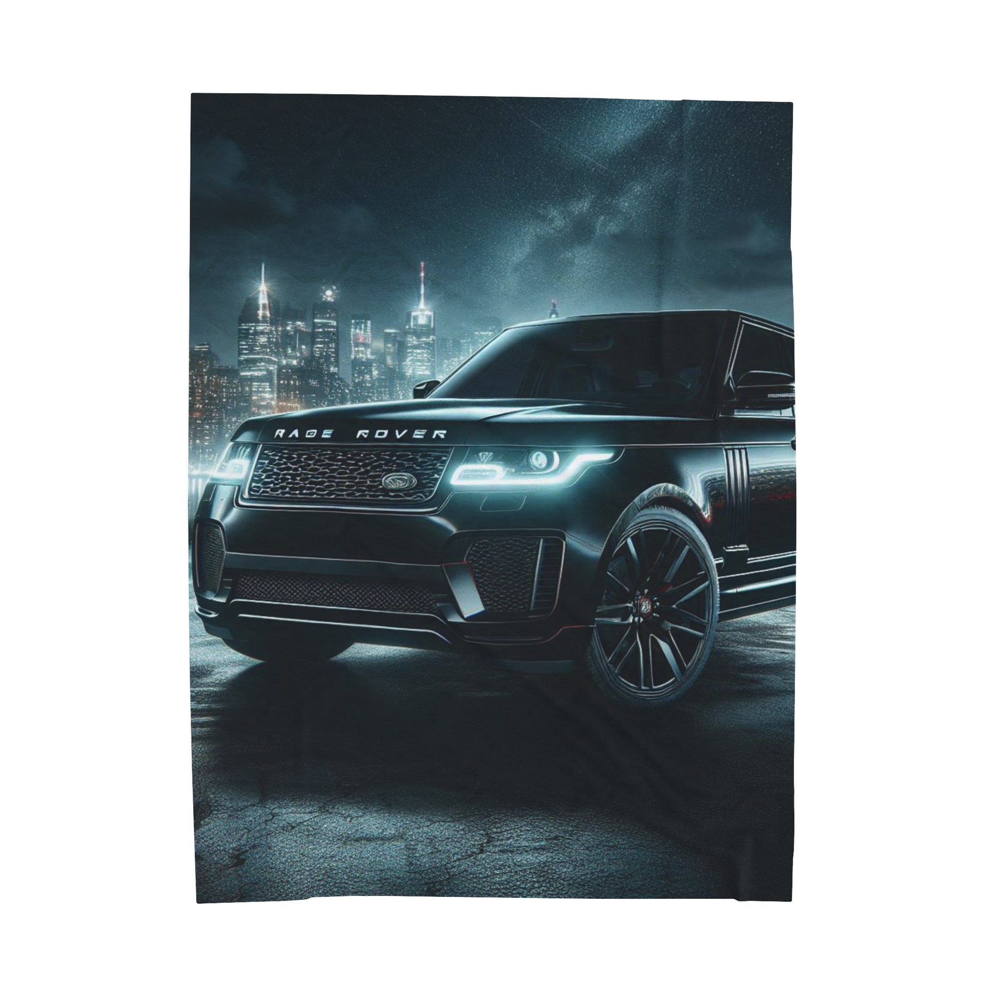 Black Range Rover Plush Blanket All Over Prints Printify 60" × 80"