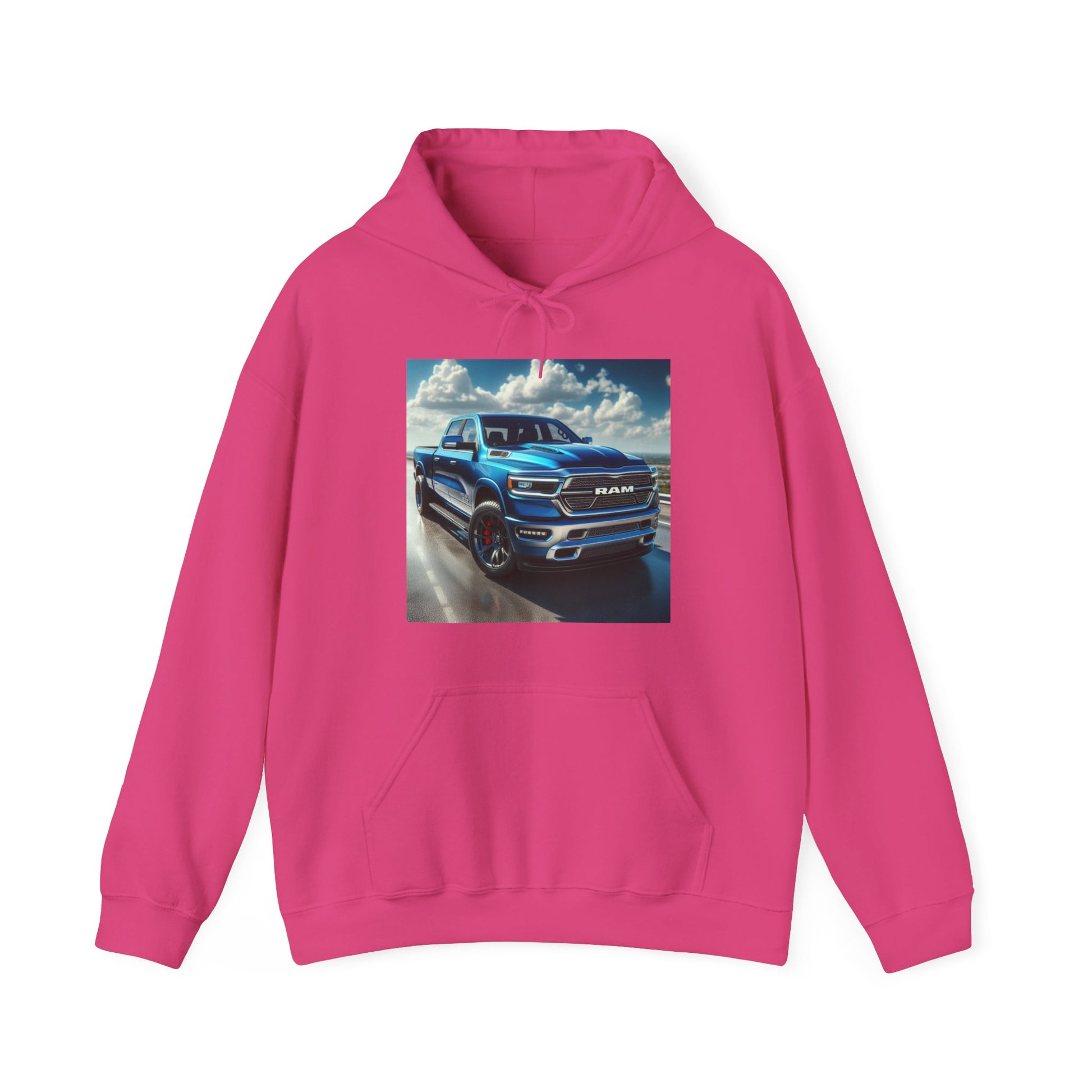 Blue Dodge Ram Hoodie Hoodie Printify Heliconia S