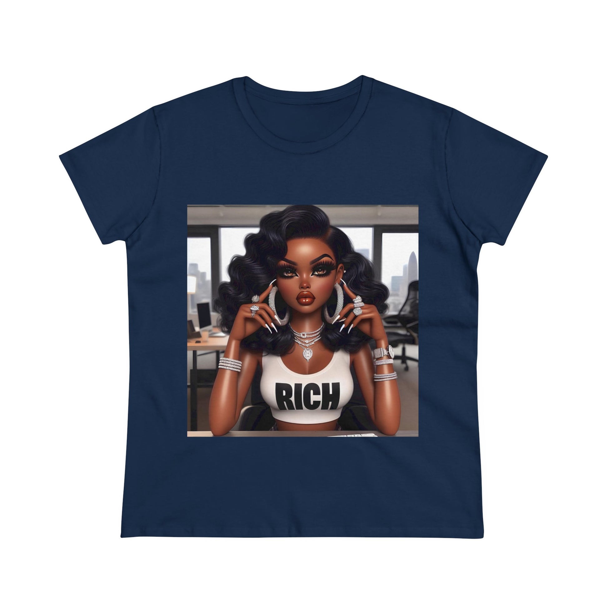 Rich Girl T-Shirt T-Shirt Printify Navy S