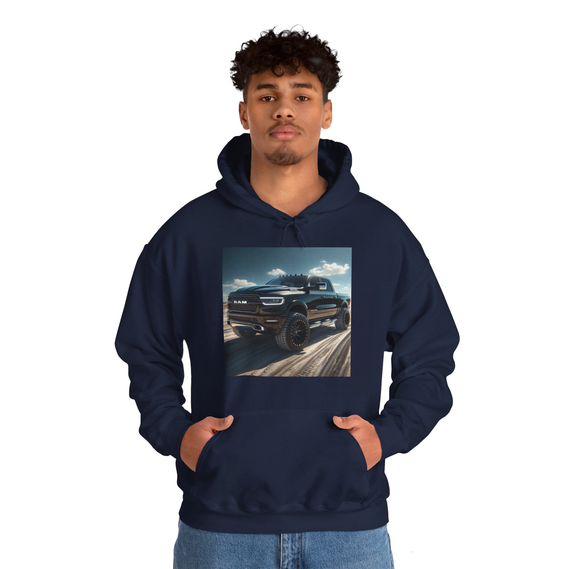 Black Dodge Ram Hoodie Hoodie Printify