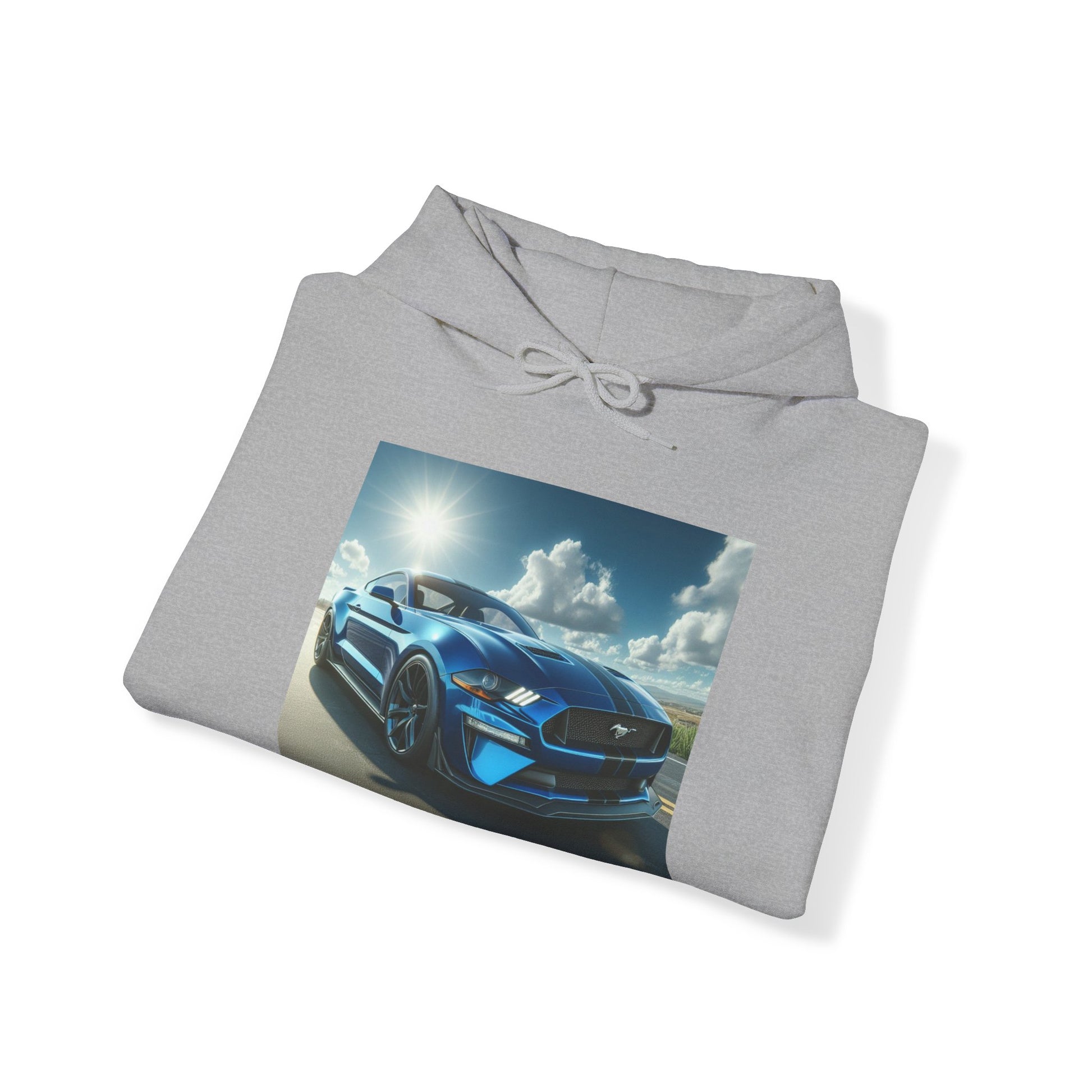 Blue Mustang Hoodie Hoodie Printify