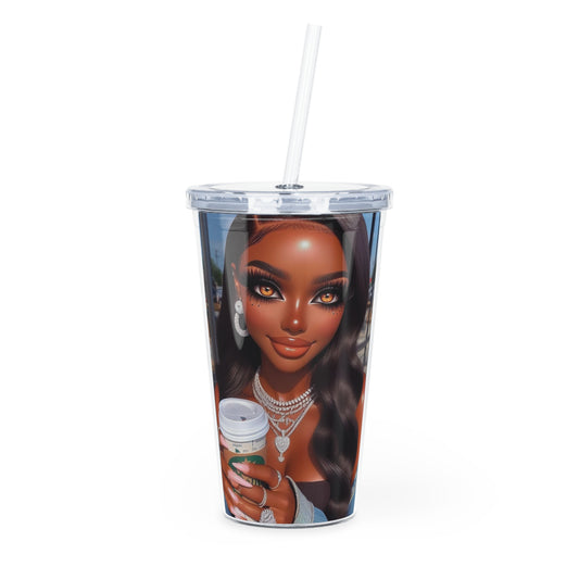 Coffee Beauty Tumbler with Straw Mug Printify 20oz Transparent
