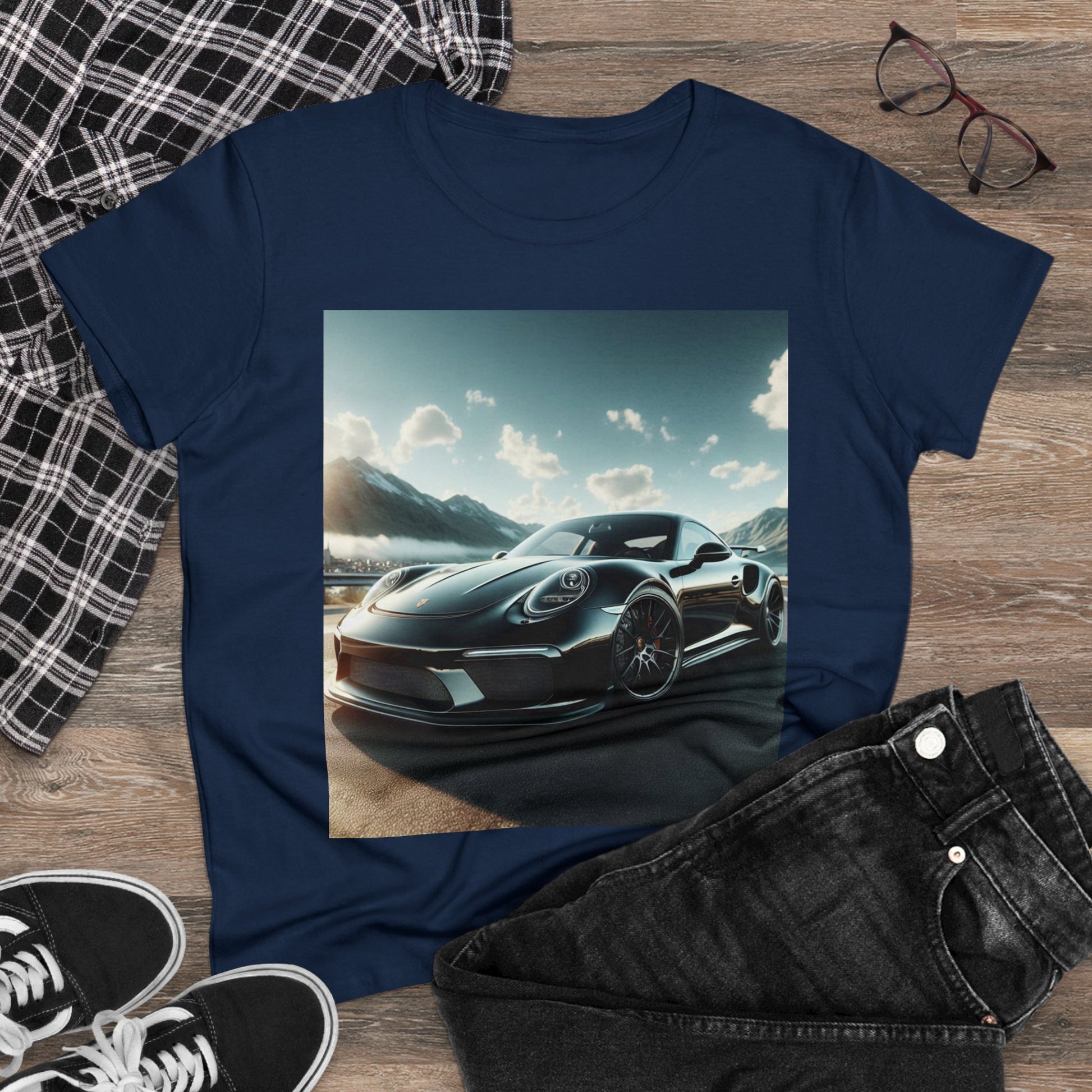 Black Porsche T-Shirt T-Shirt Printify
