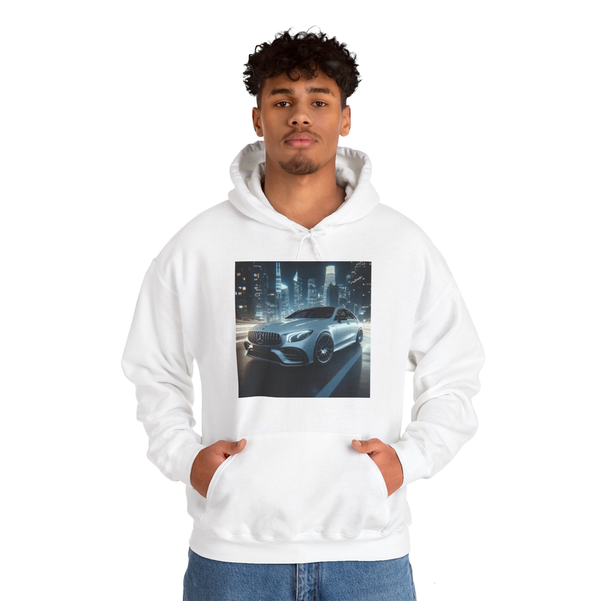White Mercedes Hoodie Hoodie Printify