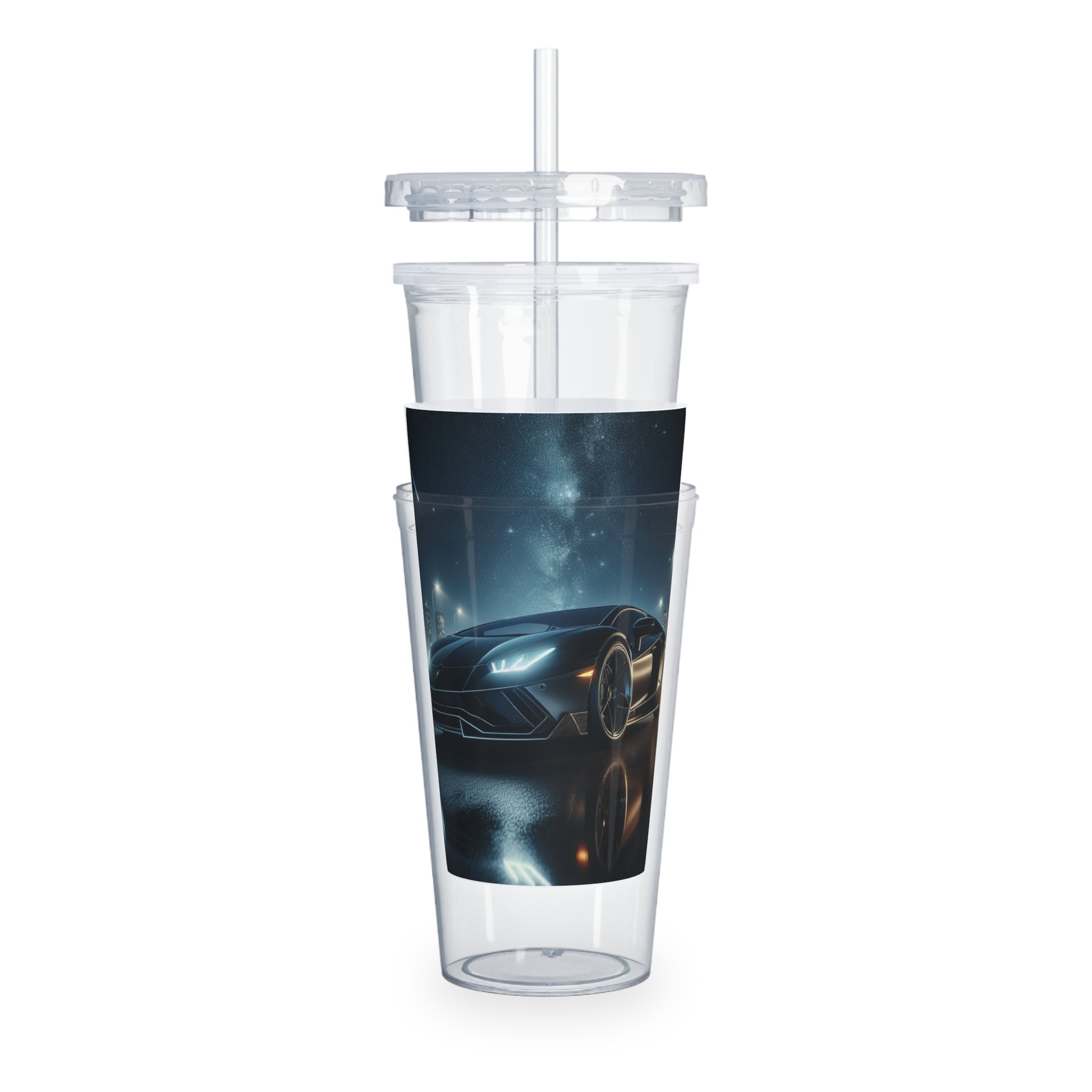 Black Lamborghini Tumbler with Straw Mug Printify