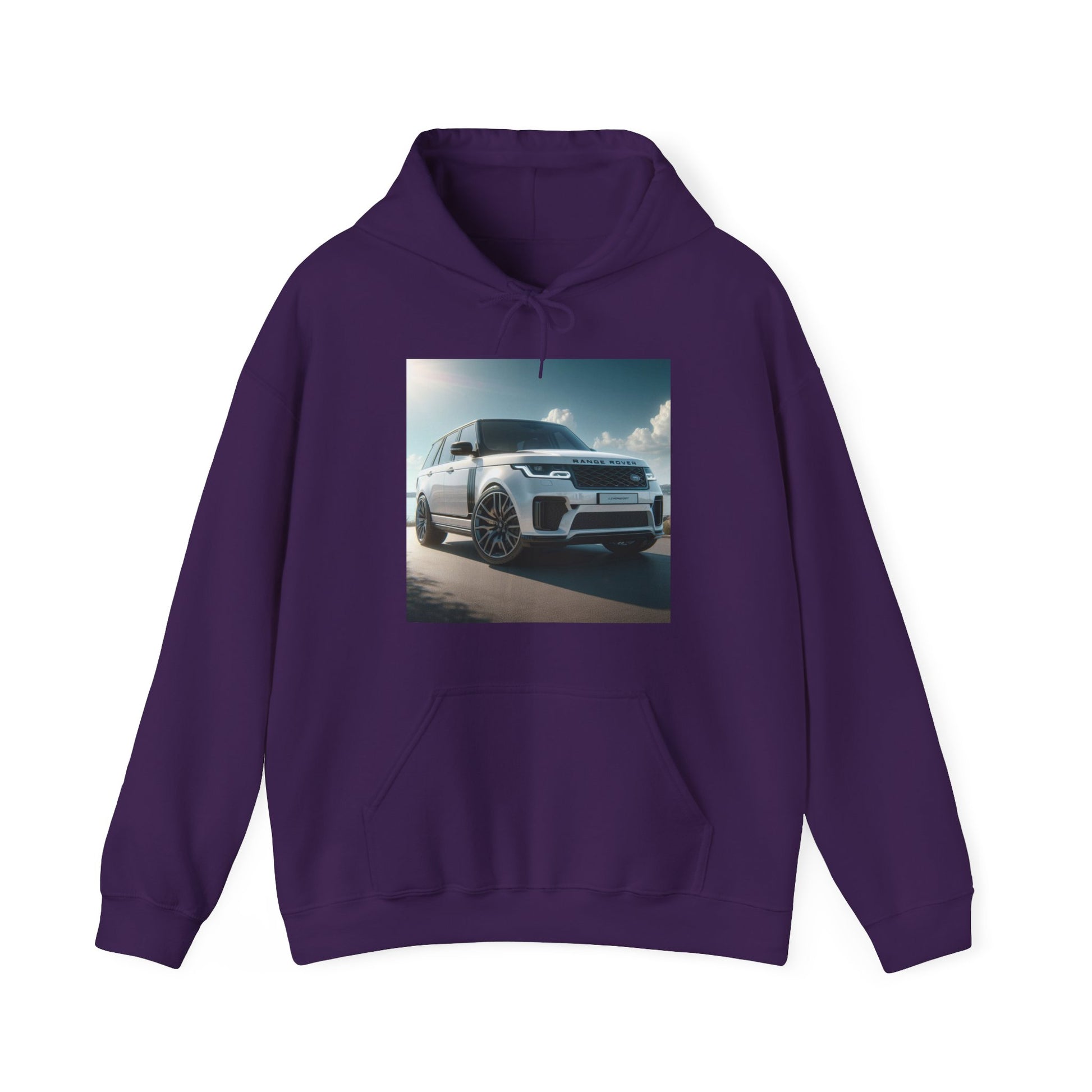 White Range Rover Hoodie Hoodie Printify Purple S