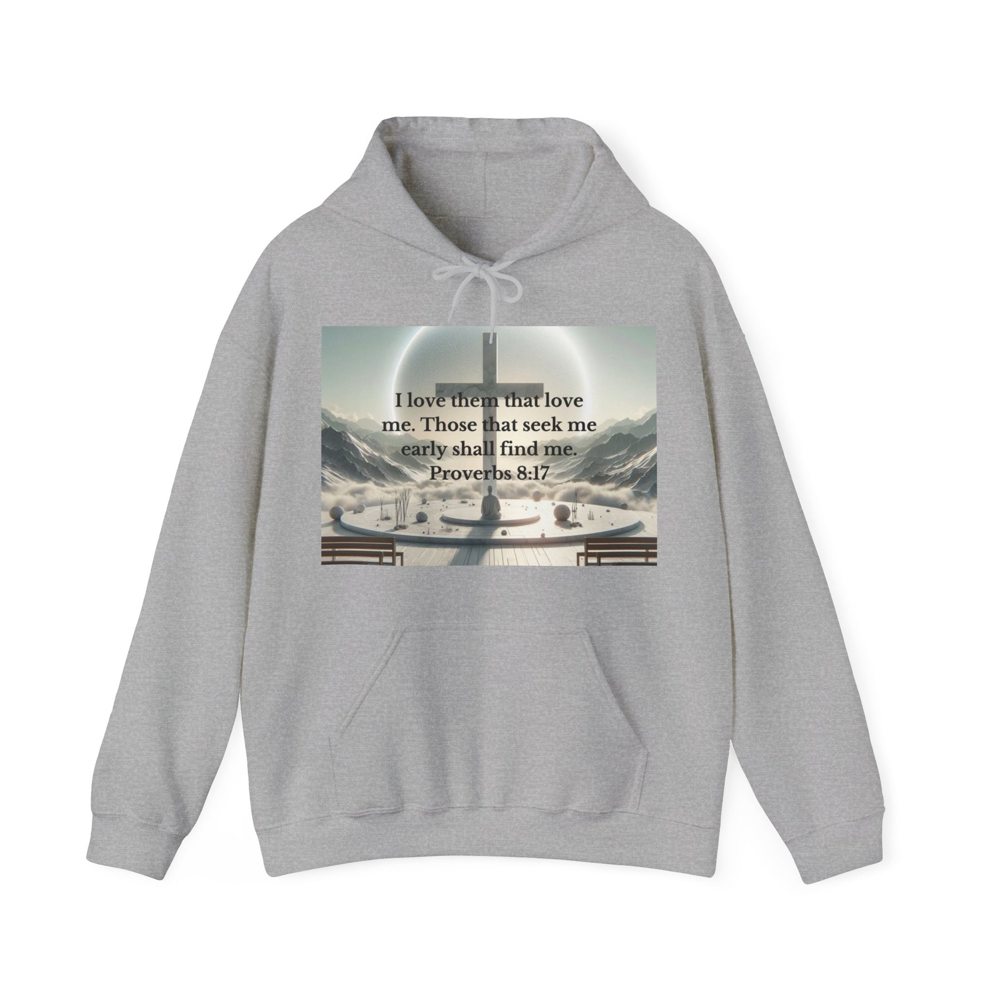 Proverbs 8:17 Hoodie Hoodie Printify Sport Grey S
