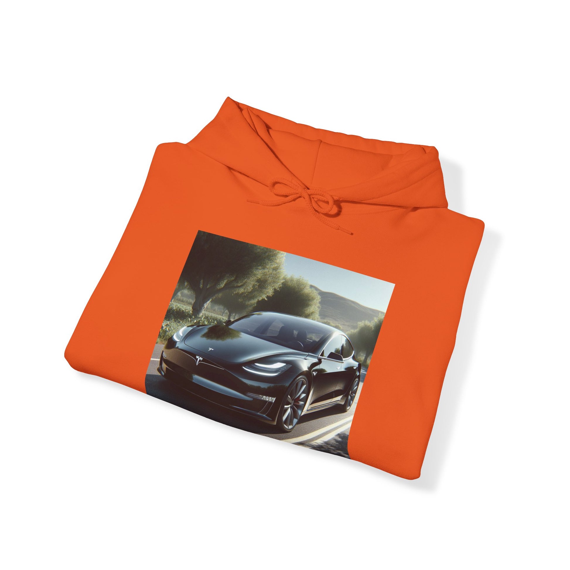 Black Tesla Hoodie Hoodie Printify