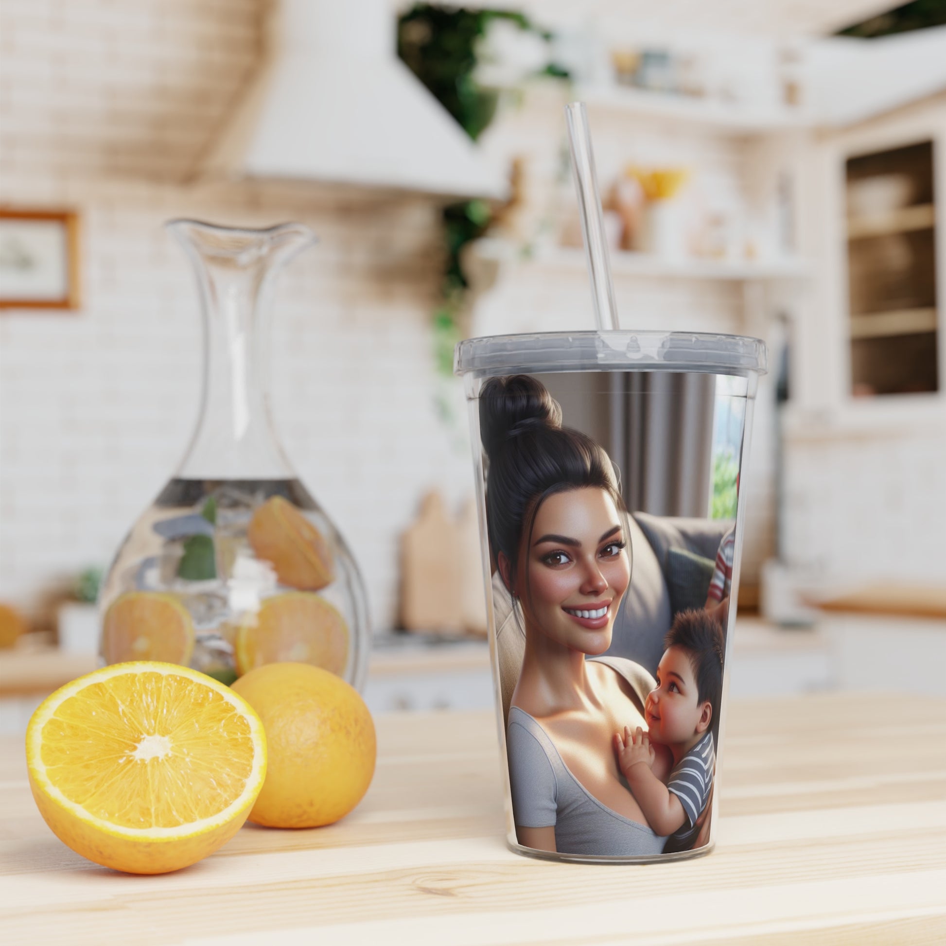 Family Time Tumbler with Straw Mug Printify