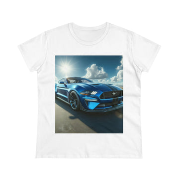 Blue Mustang T-Shirt T-Shirt Printify White S