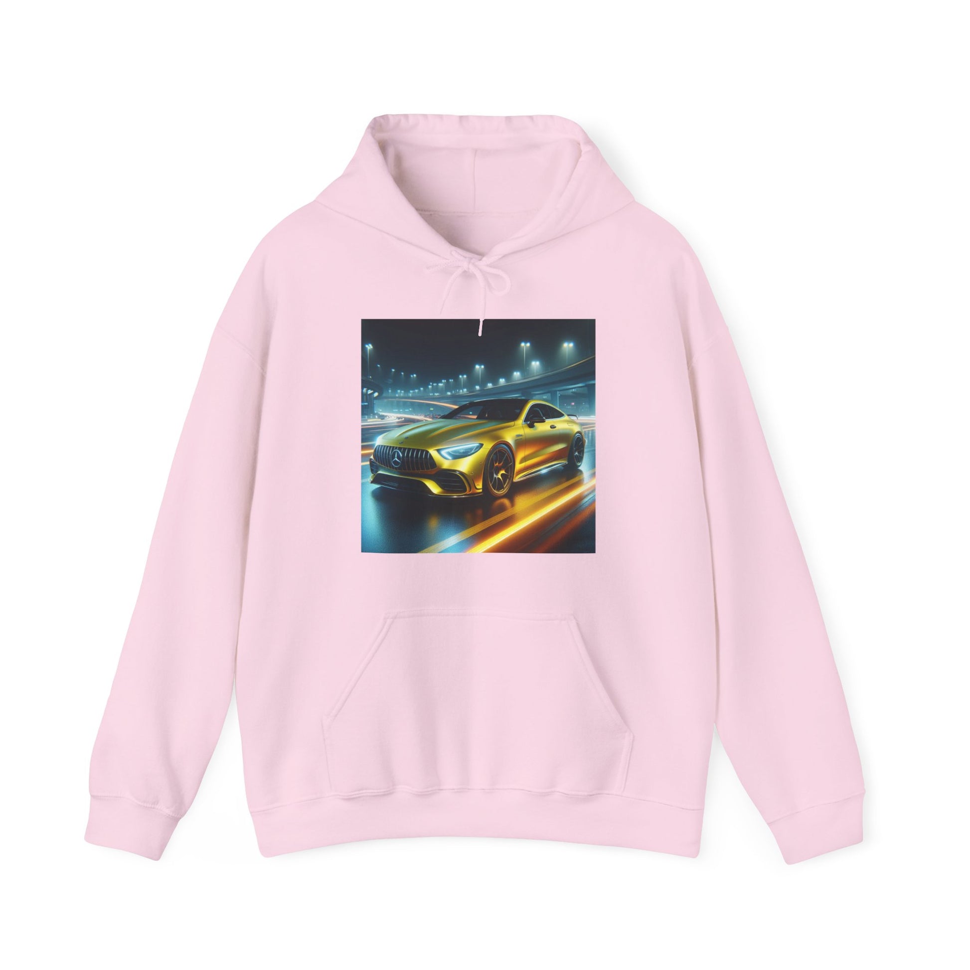 Yellow Mercedes Hoodie Hoodie Printify Light Pink S