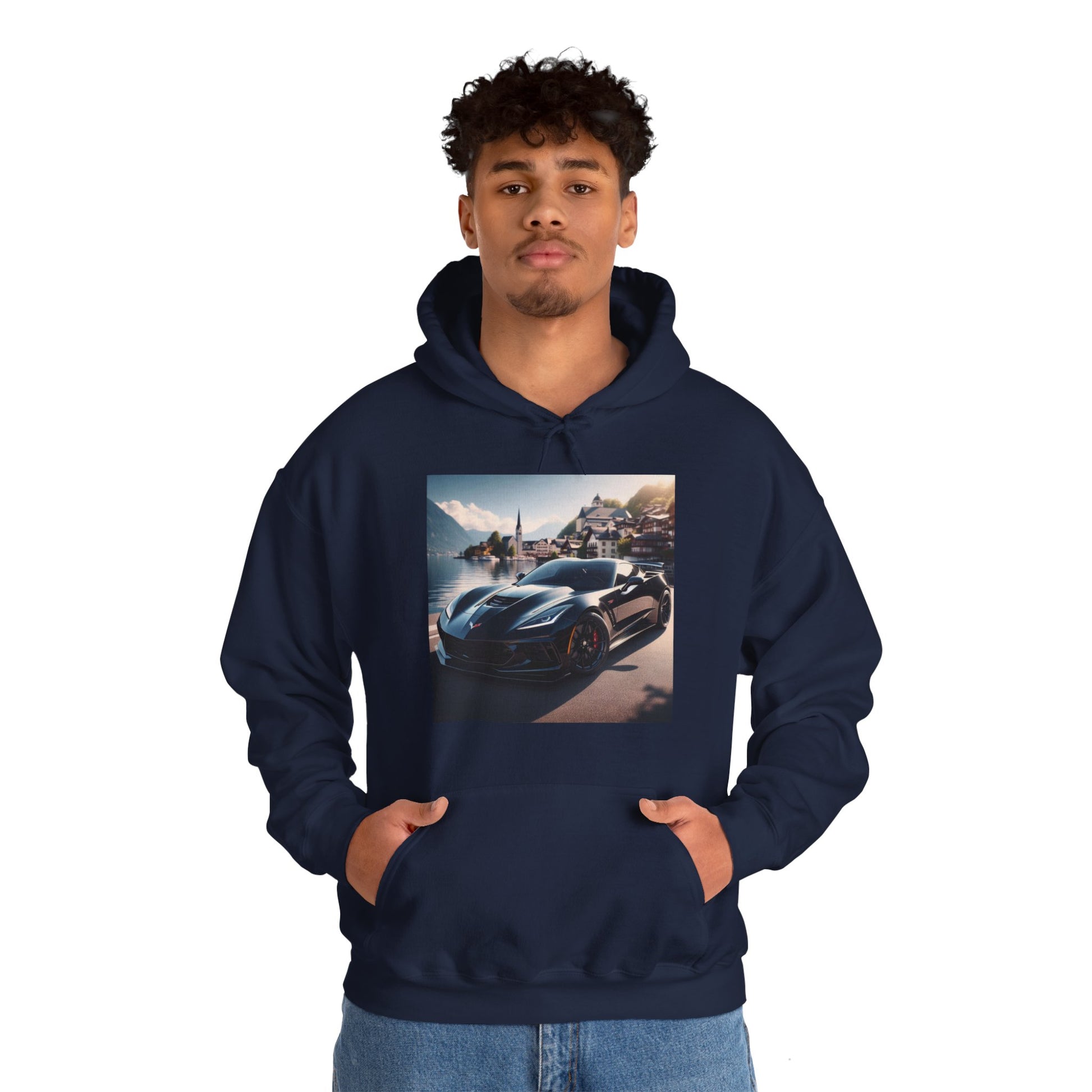 Black Corvette Hoodie Hoodie Printify