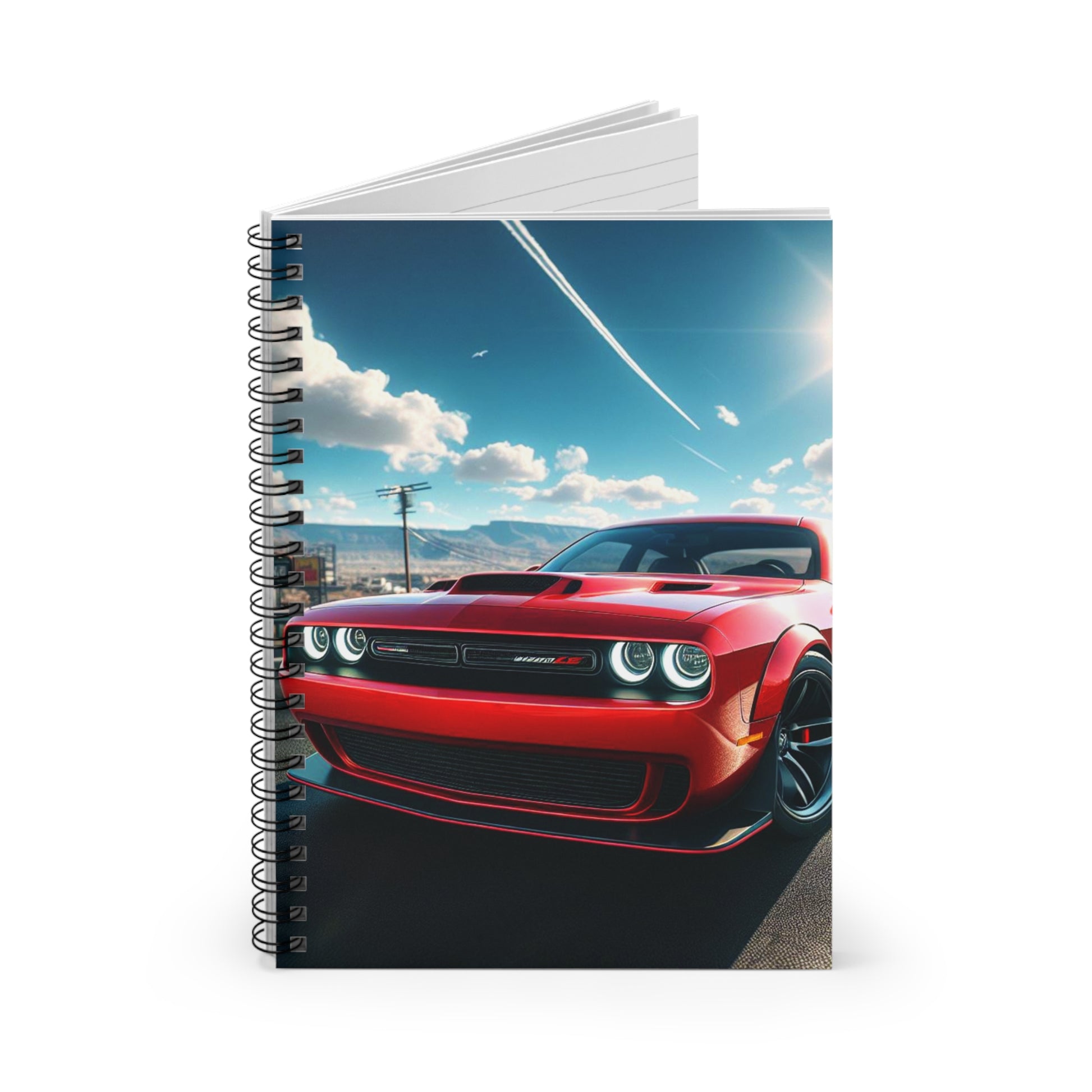 Red Challenger Spiral Notebook Paper products Printify
