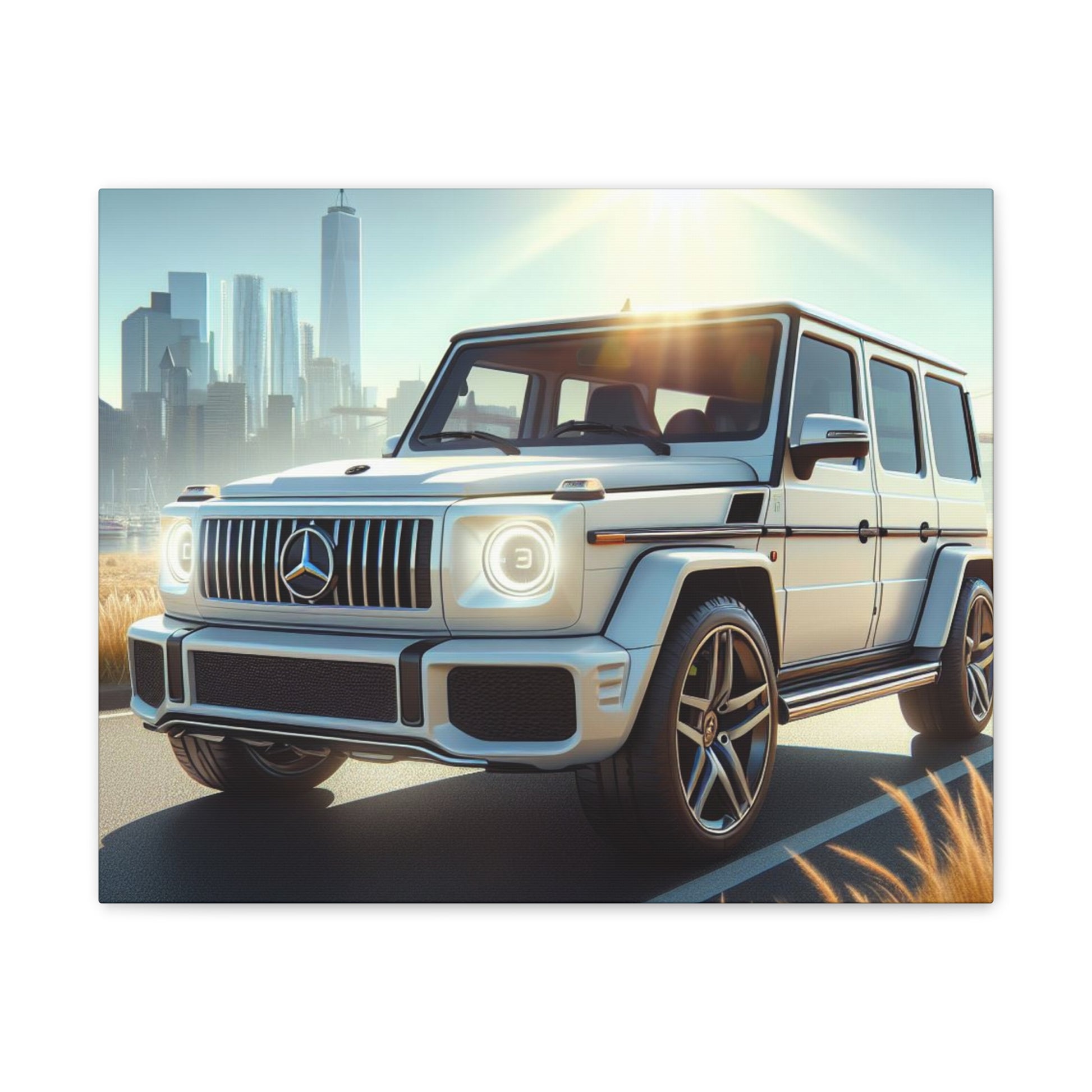 White G-Wagon Canvas Canvas Printify