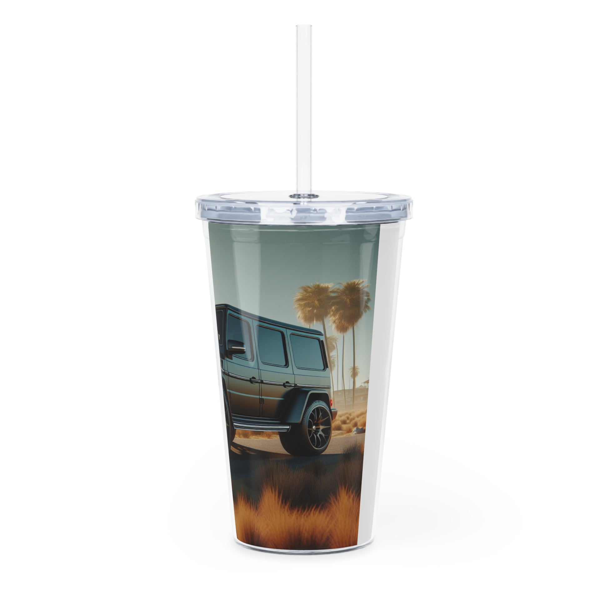 Black G-Wagon Tumbler with Straw Mug Printify