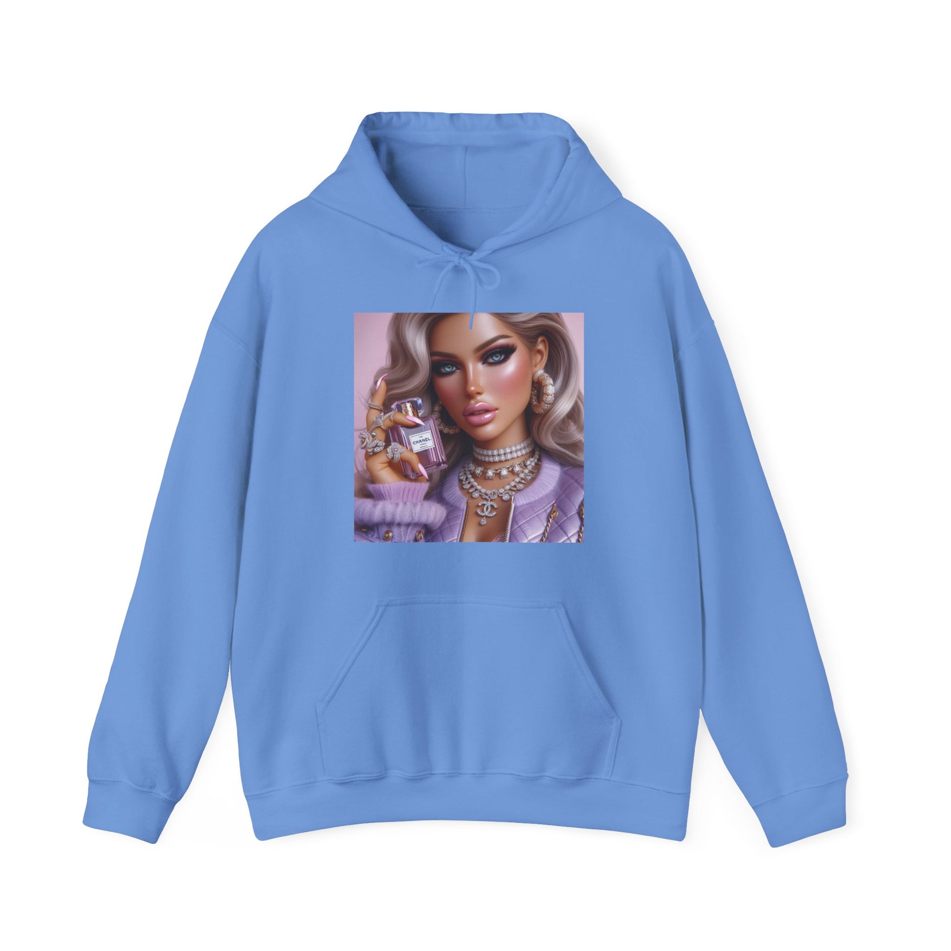 Chanel Please Hoodie Hoodie Printify Carolina Blue S