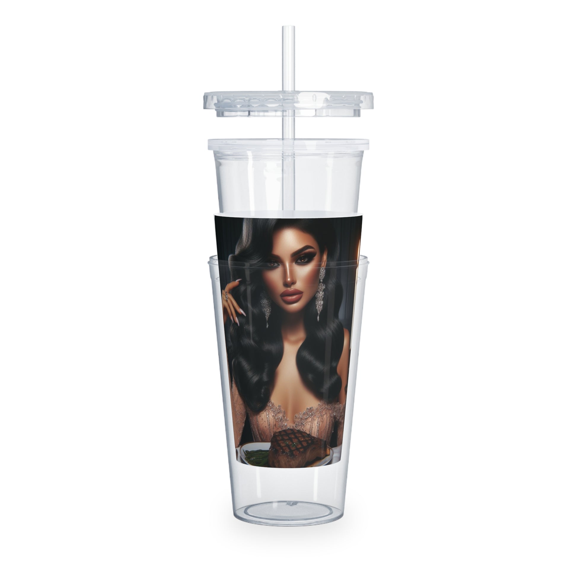 Elegant Meal Tumbler with Straw Mug Printify