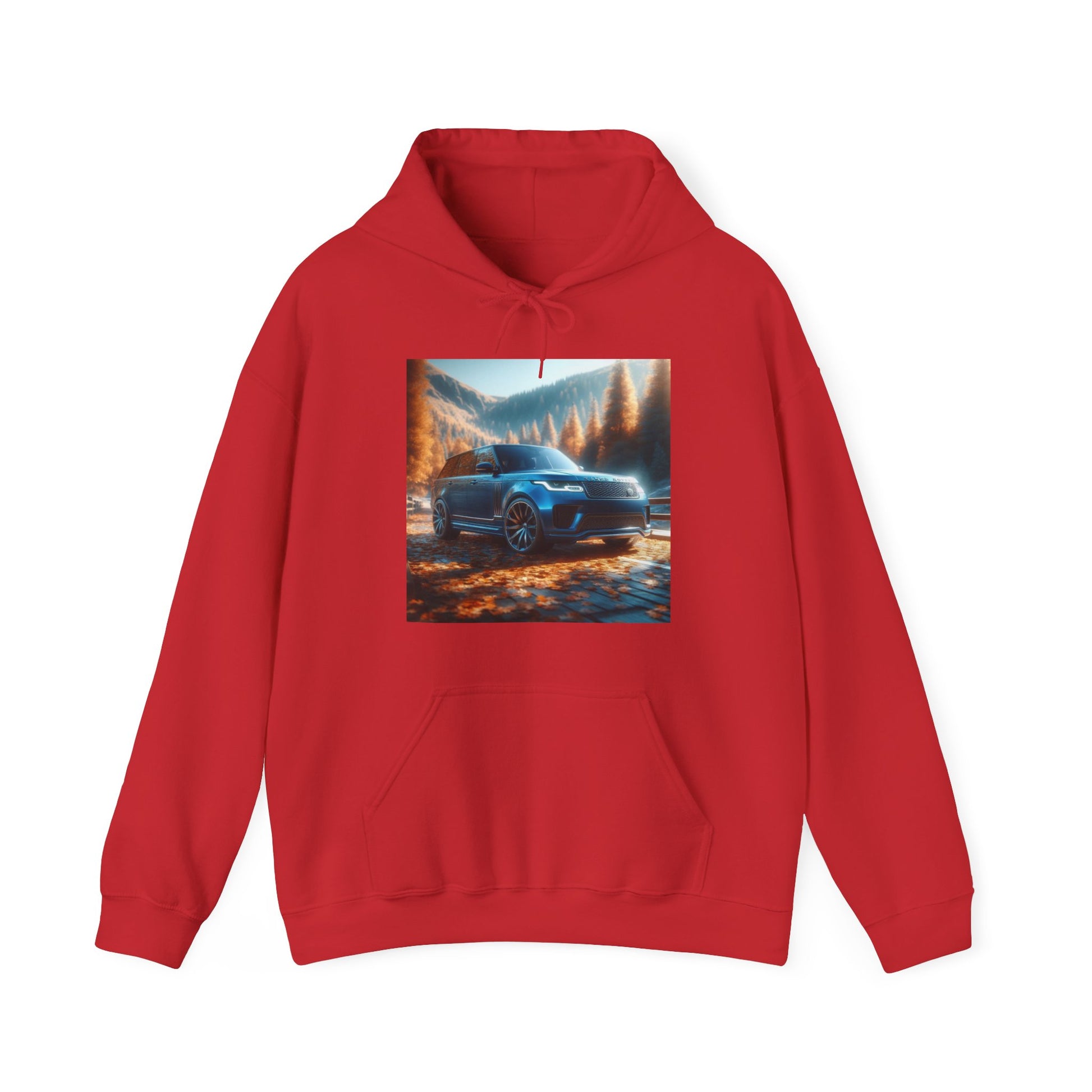 Blue Range Rover Hoodie Hoodie Printify Red S