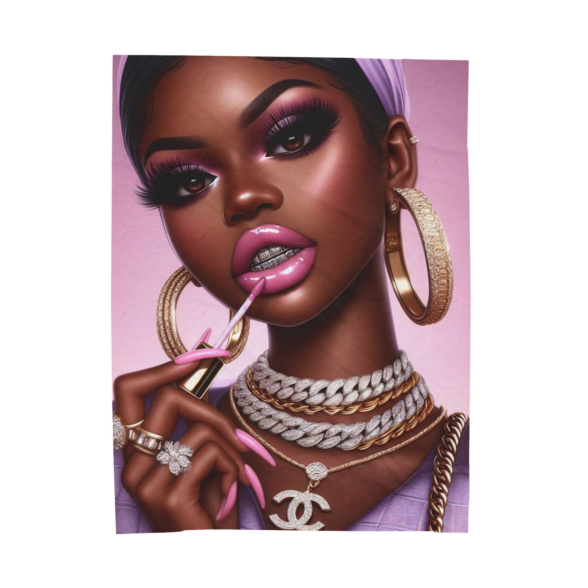 Gloss Up Plush Blanket All Over Prints Printify 60" × 80"