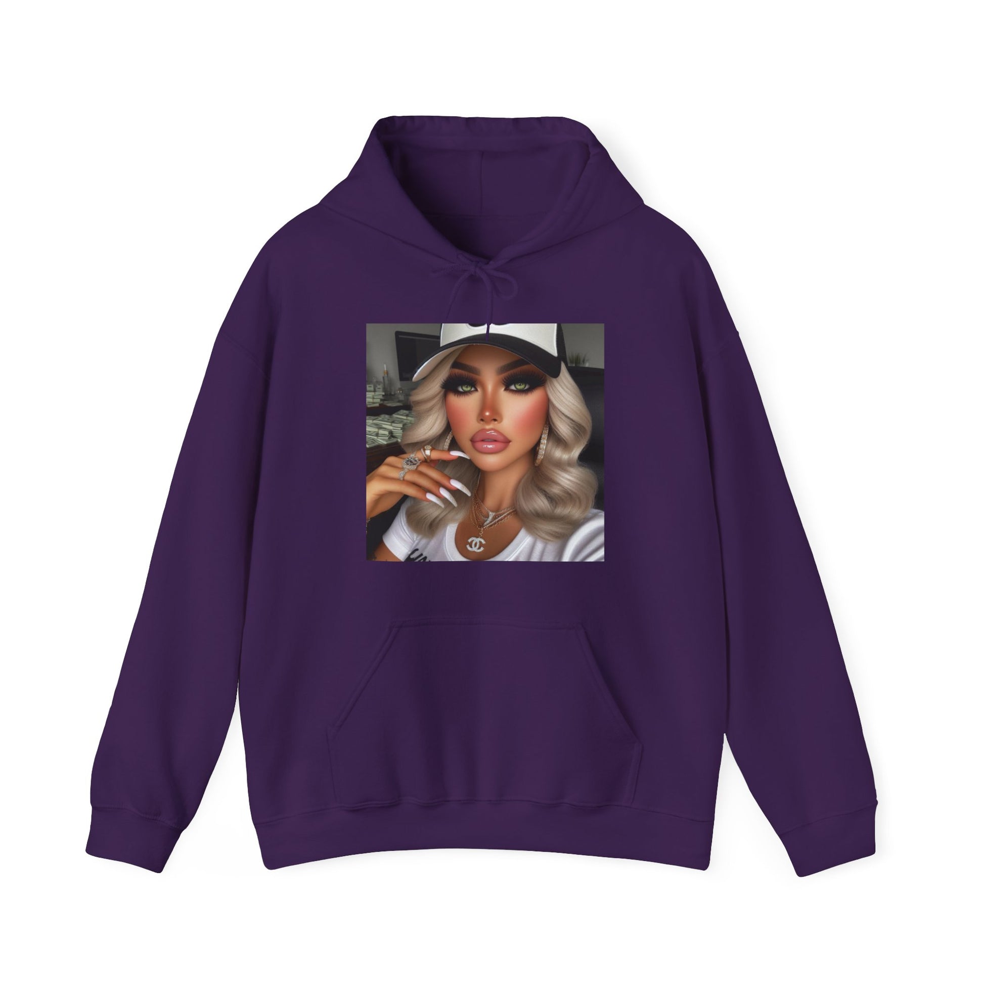 Big Money Hoodie Hoodie Printify Purple S
