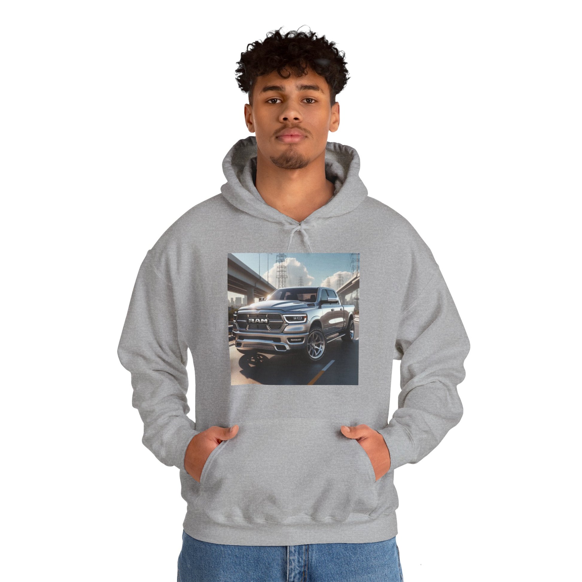 Silver Dodge Ram Hoodie Hoodie Printify