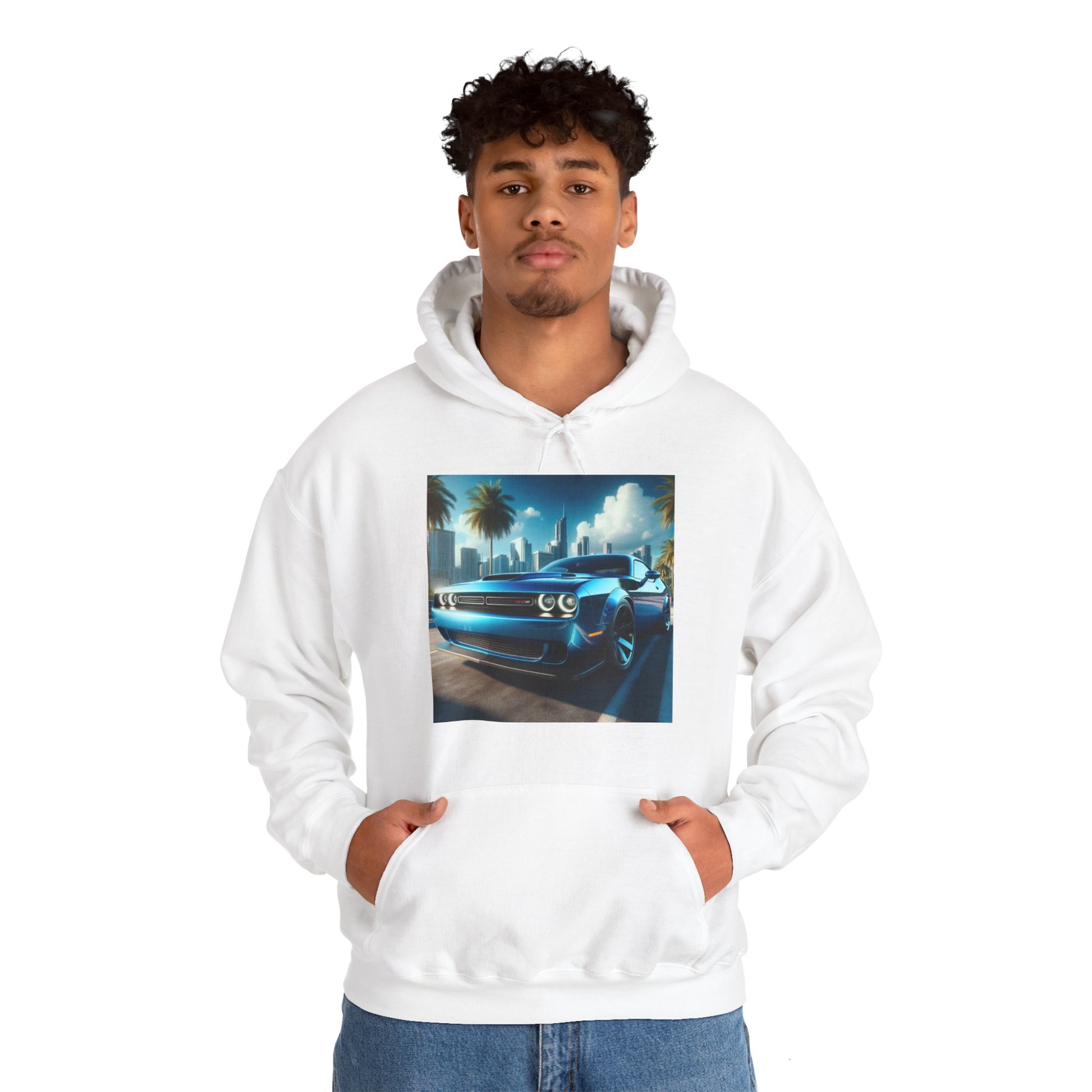 Blue Challenger Hoodie Hoodie Printify