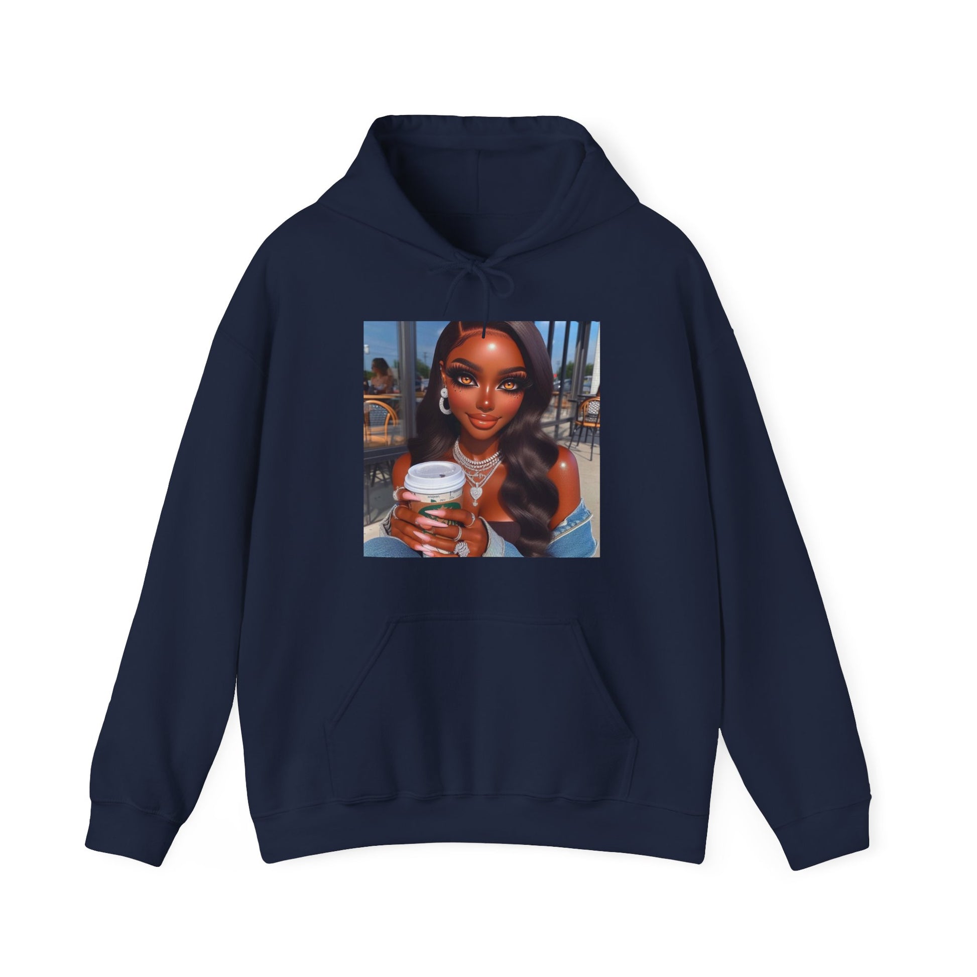 Coffee Beauty Hoodie Hoodie Printify Navy S