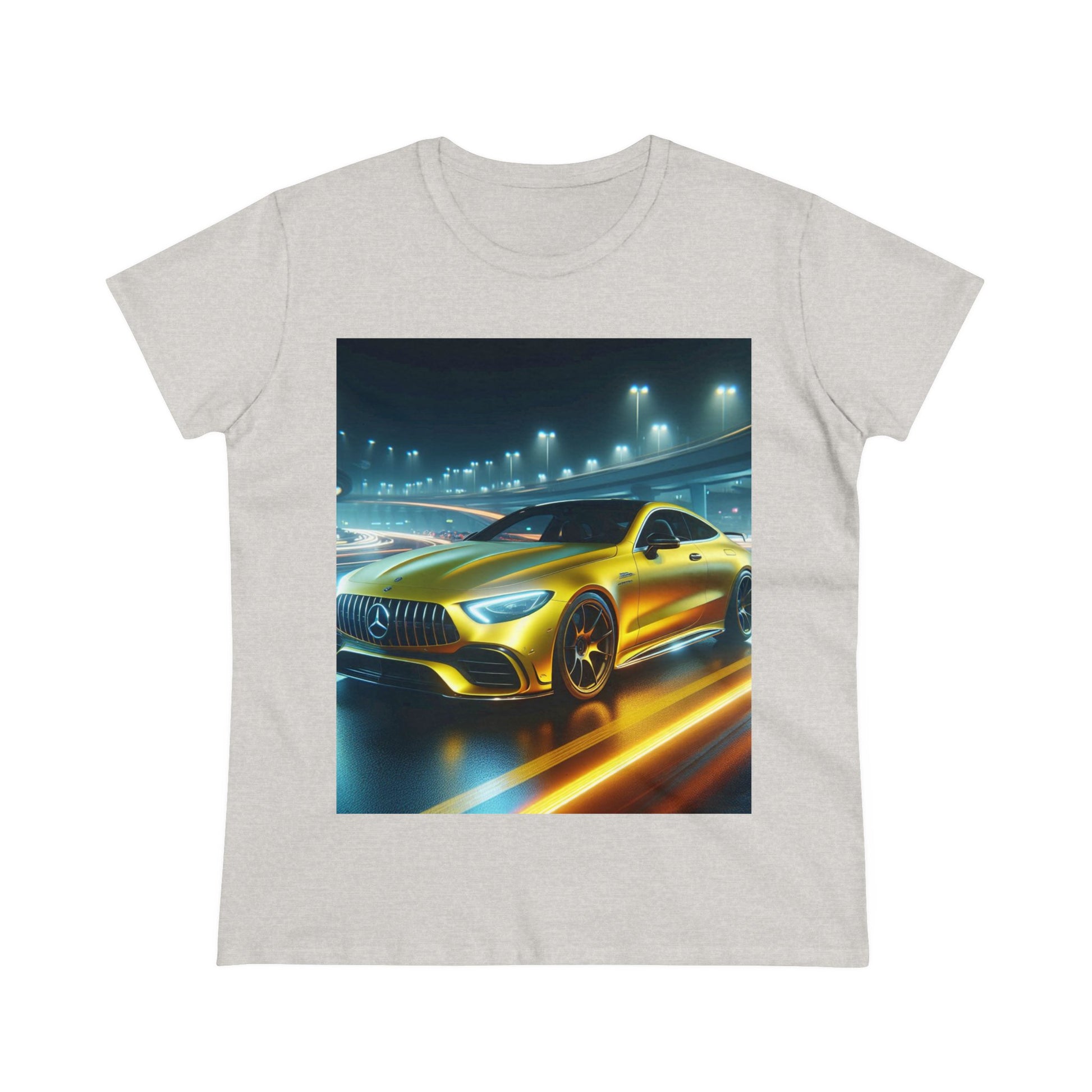 Yellow Mercedes T-Shirt T-Shirt Printify Ash S