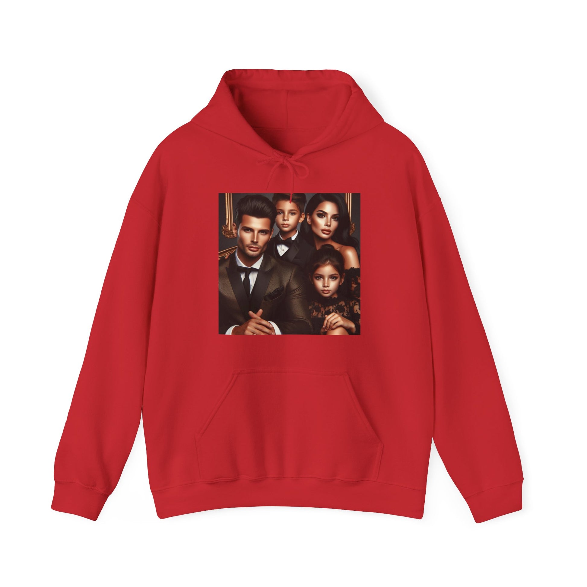 Family Portrait Hoodie Hoodie Printify Red S
