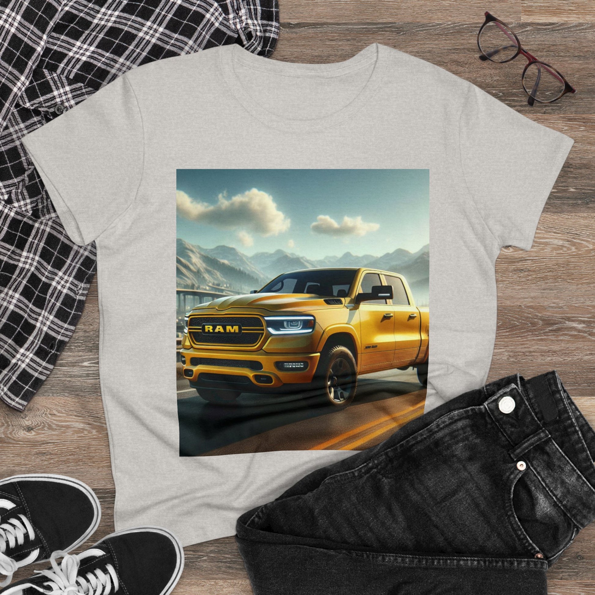 Yellow Dodge Ram T-Shirt T-Shirt Printify