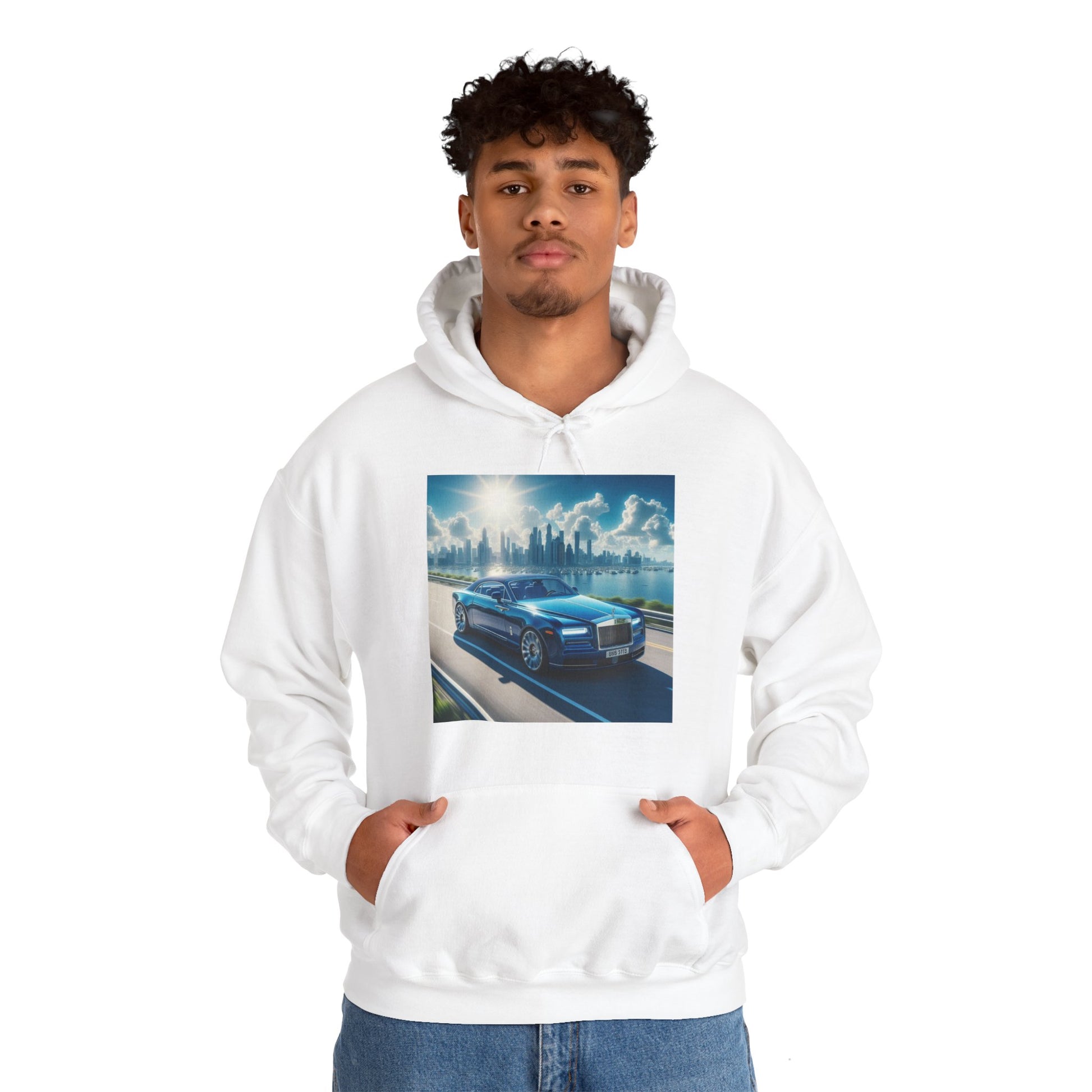 Blue Rolls Royce Hoodie Hoodie Printify