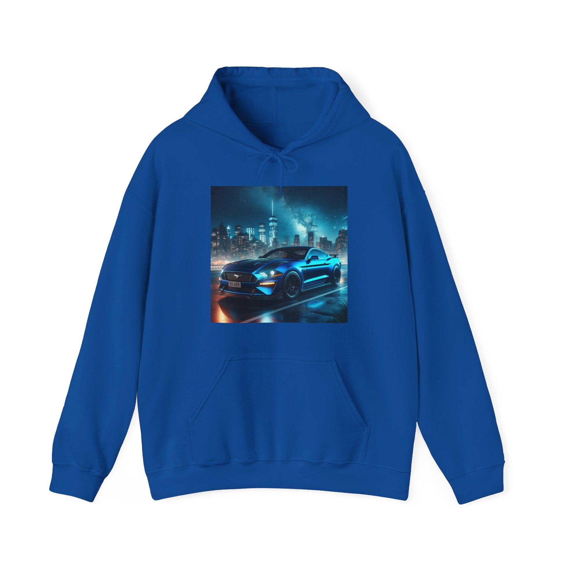 Blue Mustang Hoodie Hoodie Printify Royal S