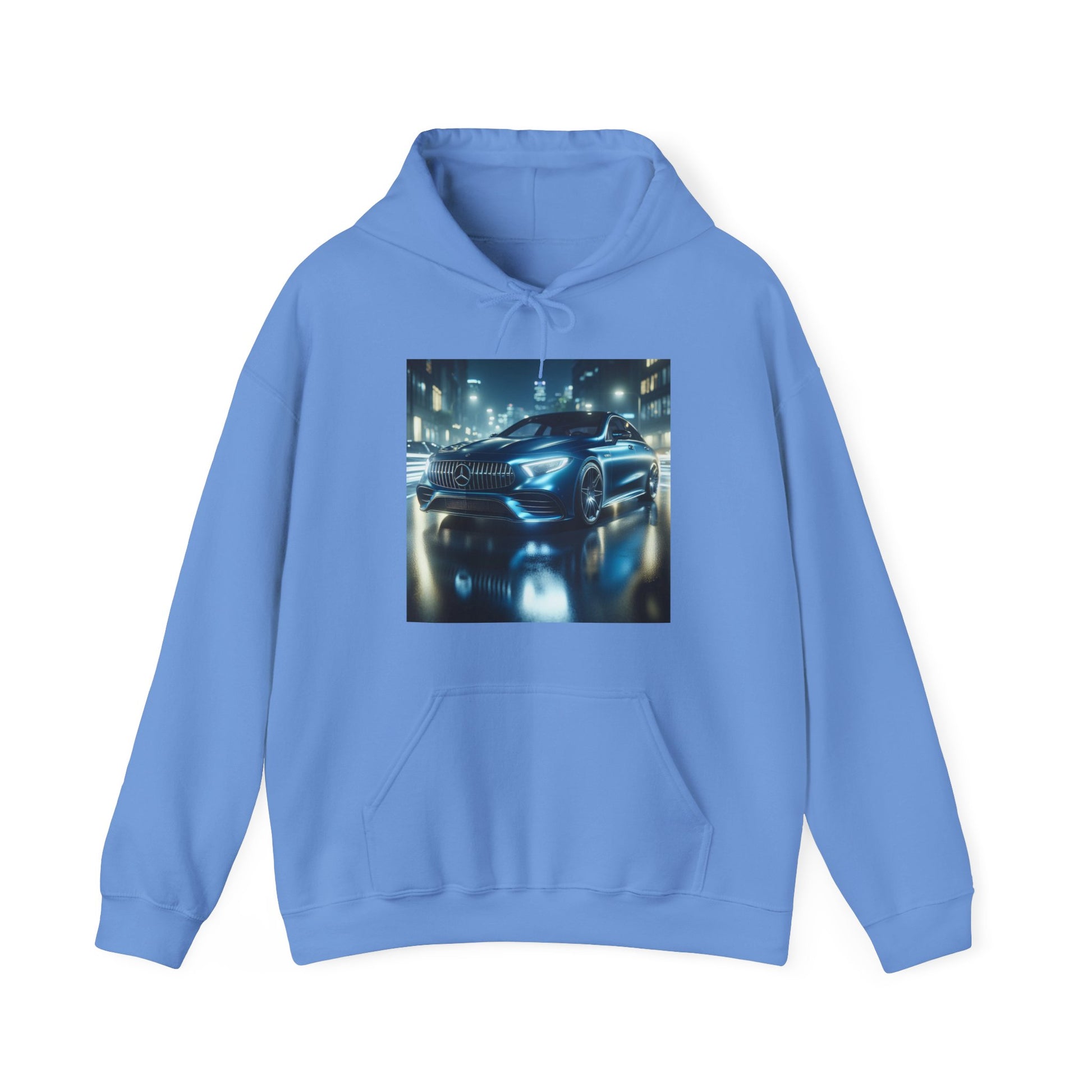 Blue Mercedes Hoodie Hoodie Printify Carolina Blue S