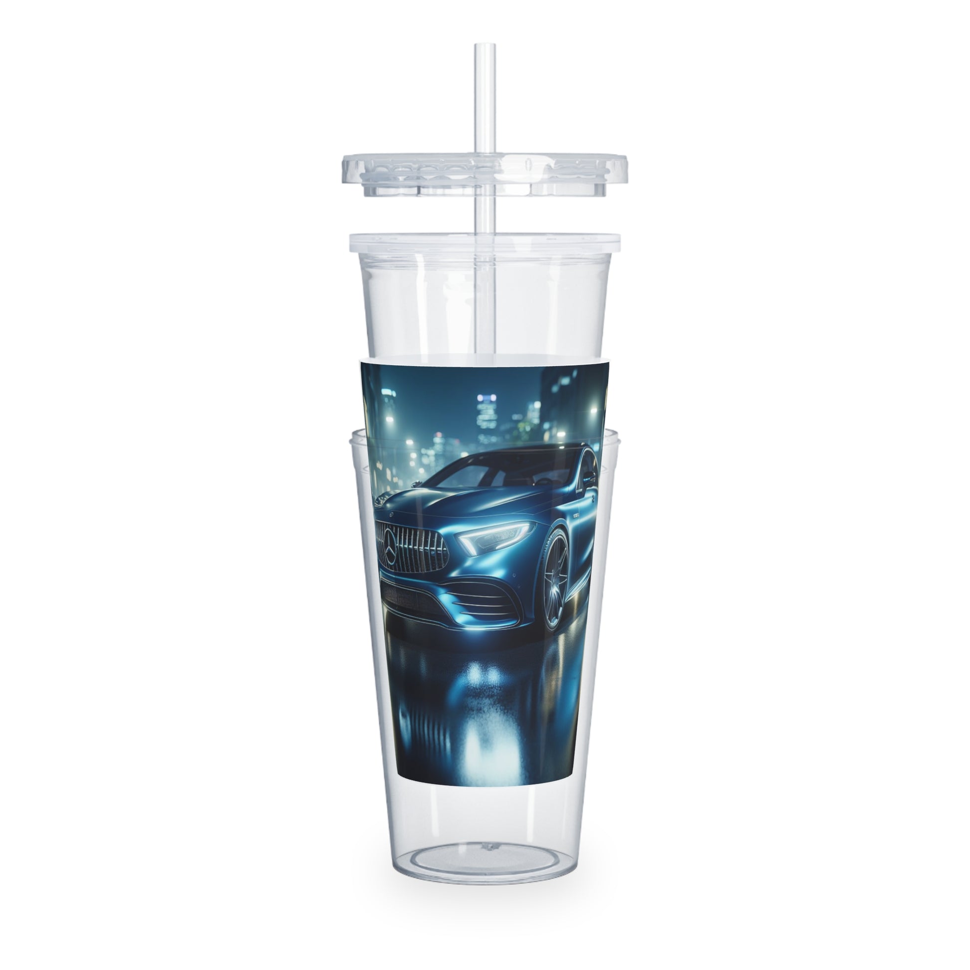 Blue Mercedes Tumbler with Straw Mug Printify