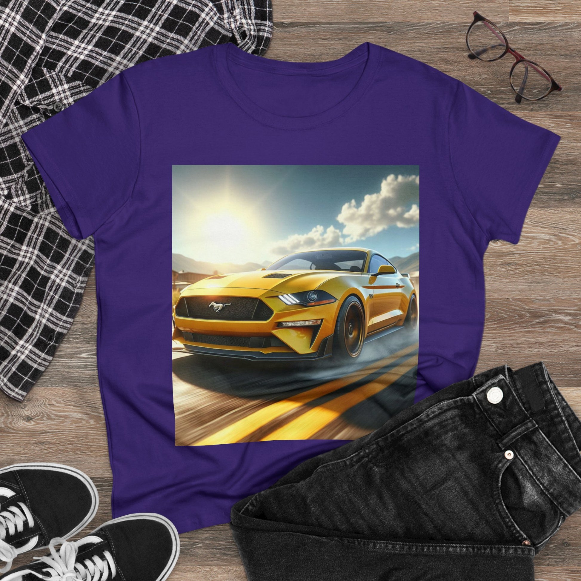 Yellow Mustang T-Shirt T-Shirt Printify