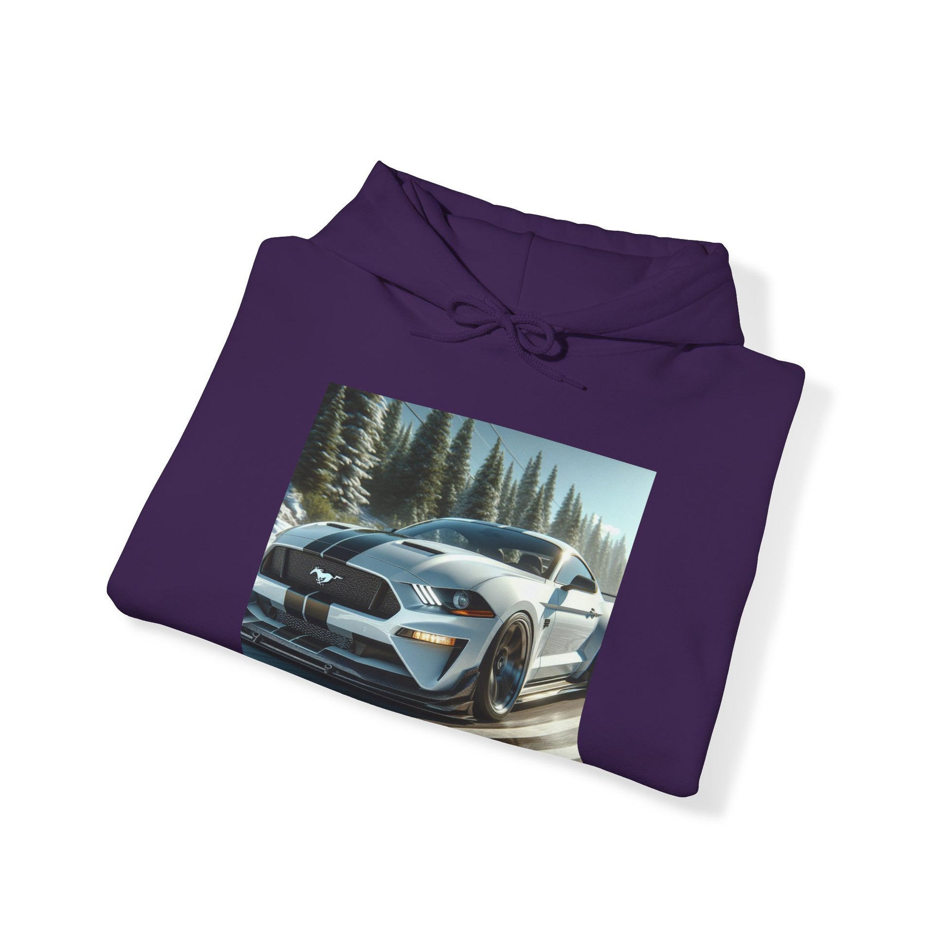 White Mustang Hoodie Hoodie Printify