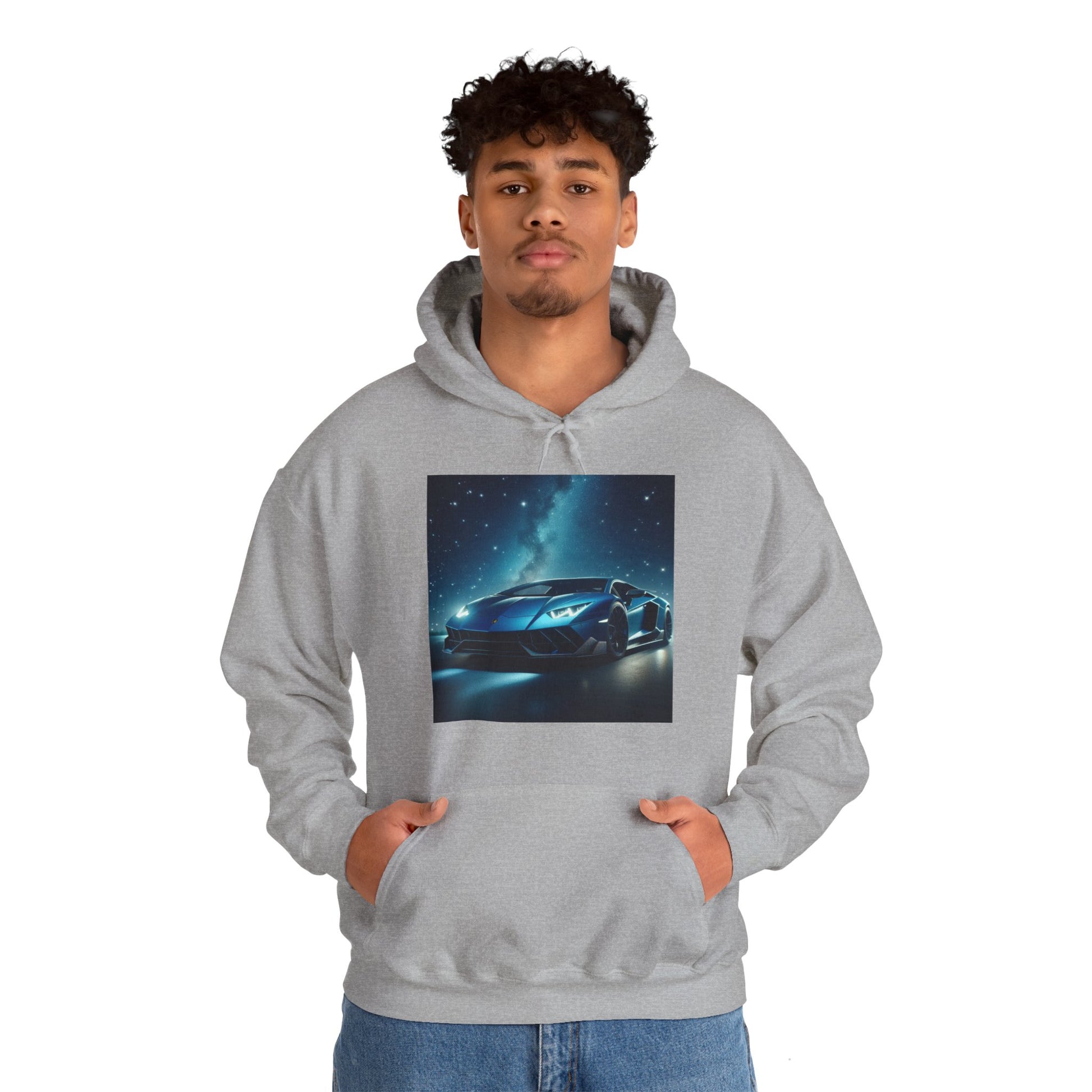 Blue Lamborghini Hoodie Hoodie Printify