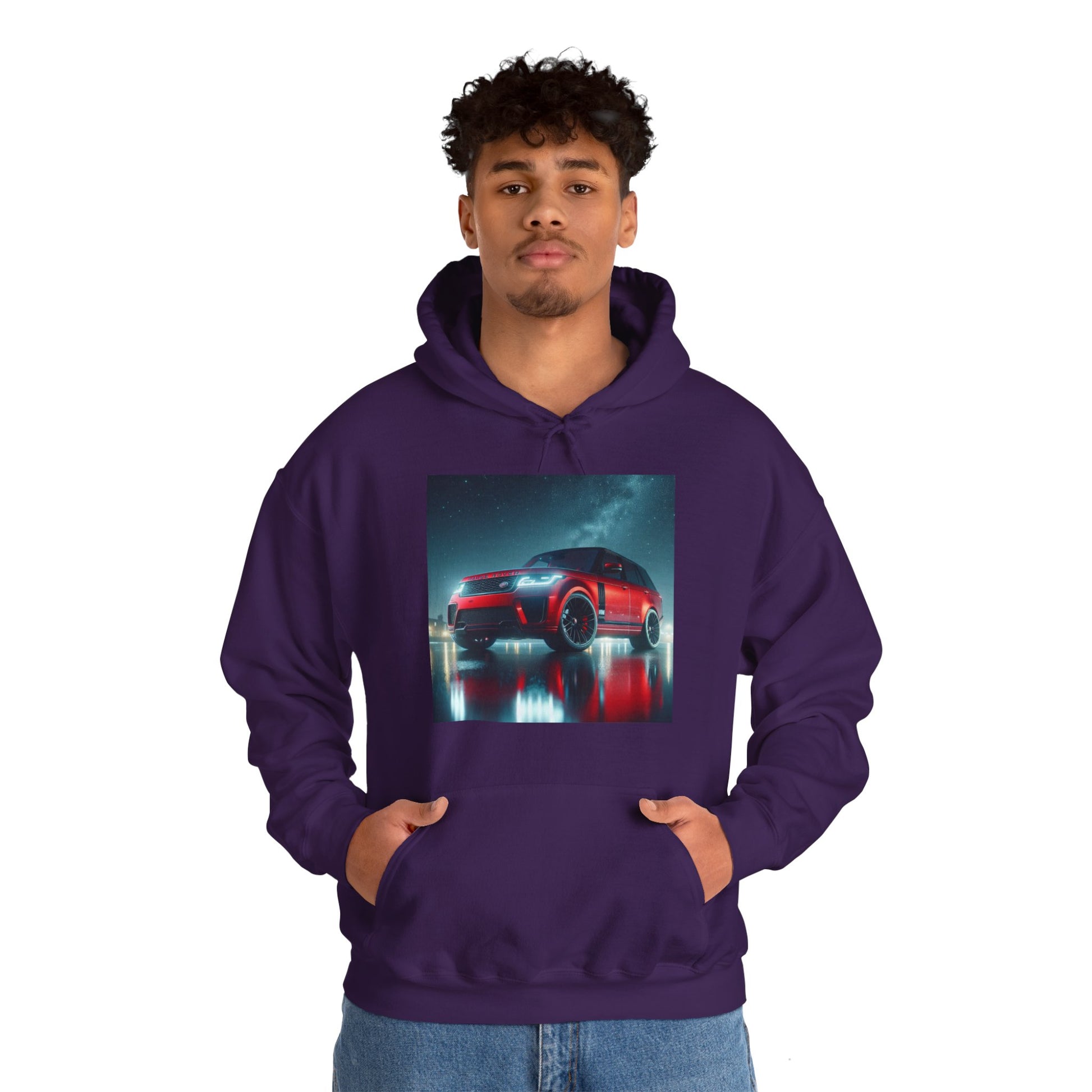 Red Range Rover Hoodie Hoodie Printify