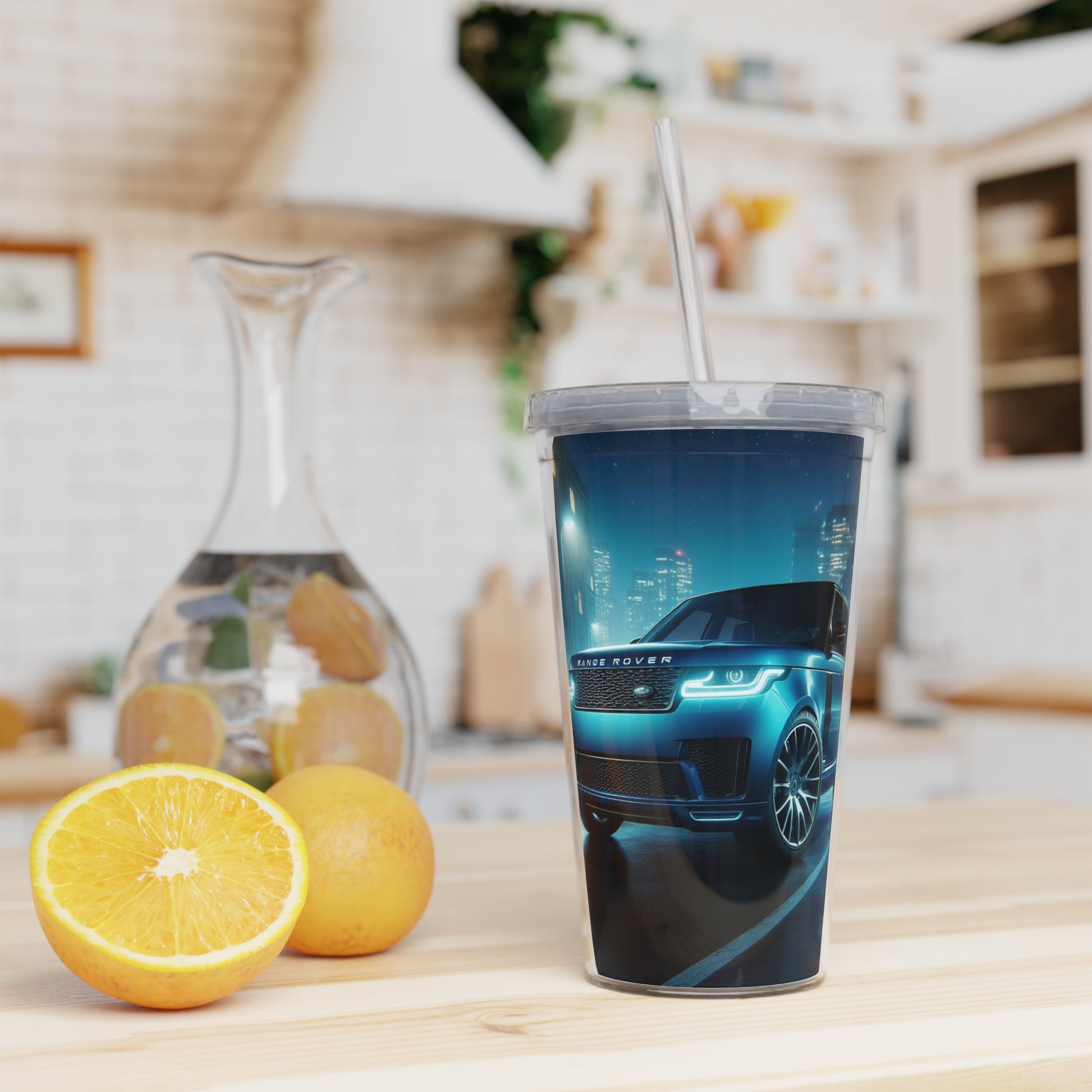 Blue Range Rover Tumbler with Straw Mug Printify