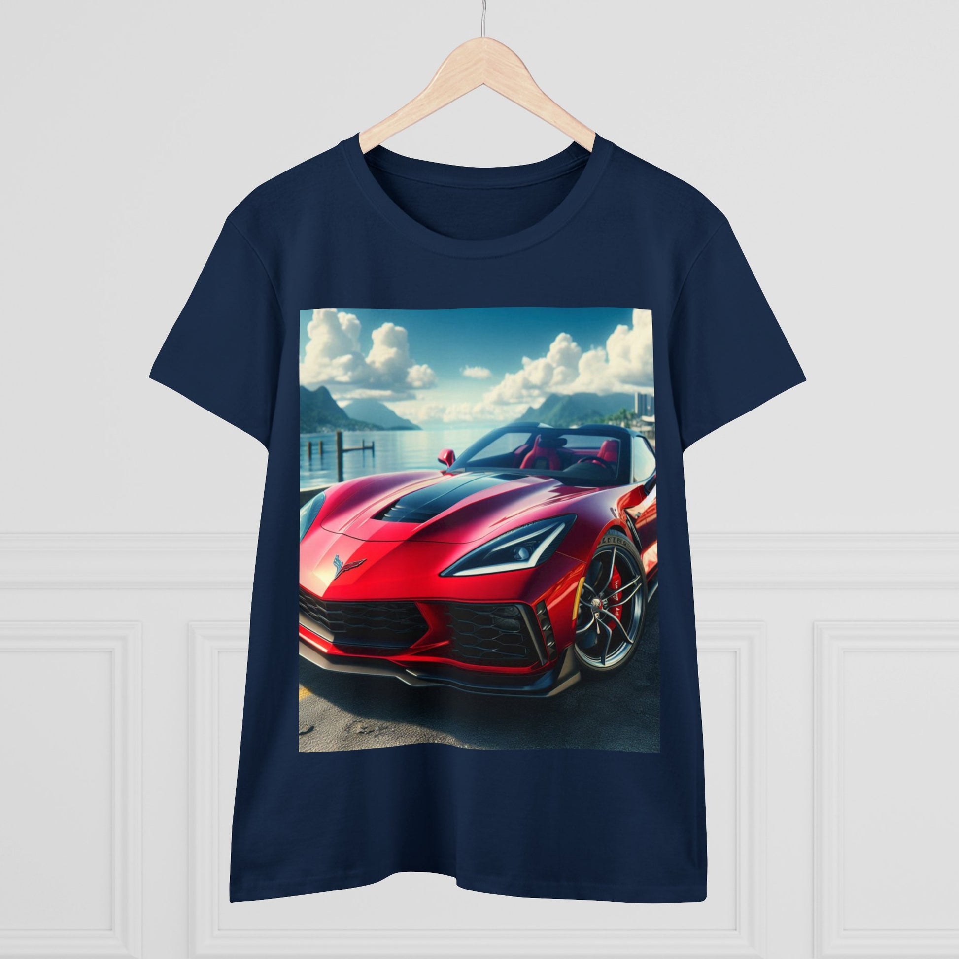 Red Corvette T-Shirt T-Shirt Printify