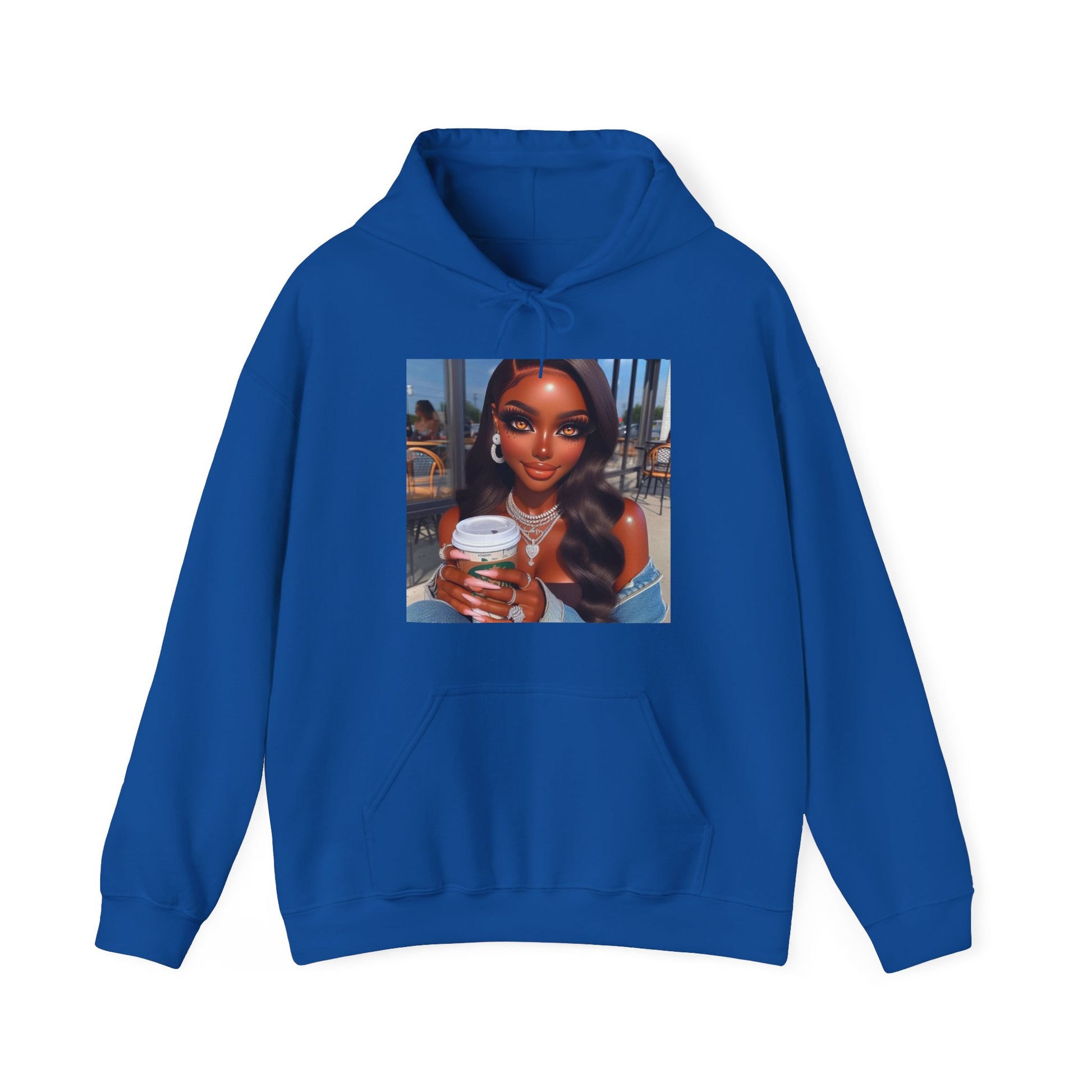 Coffee Beauty Hoodie Hoodie Printify Royal S