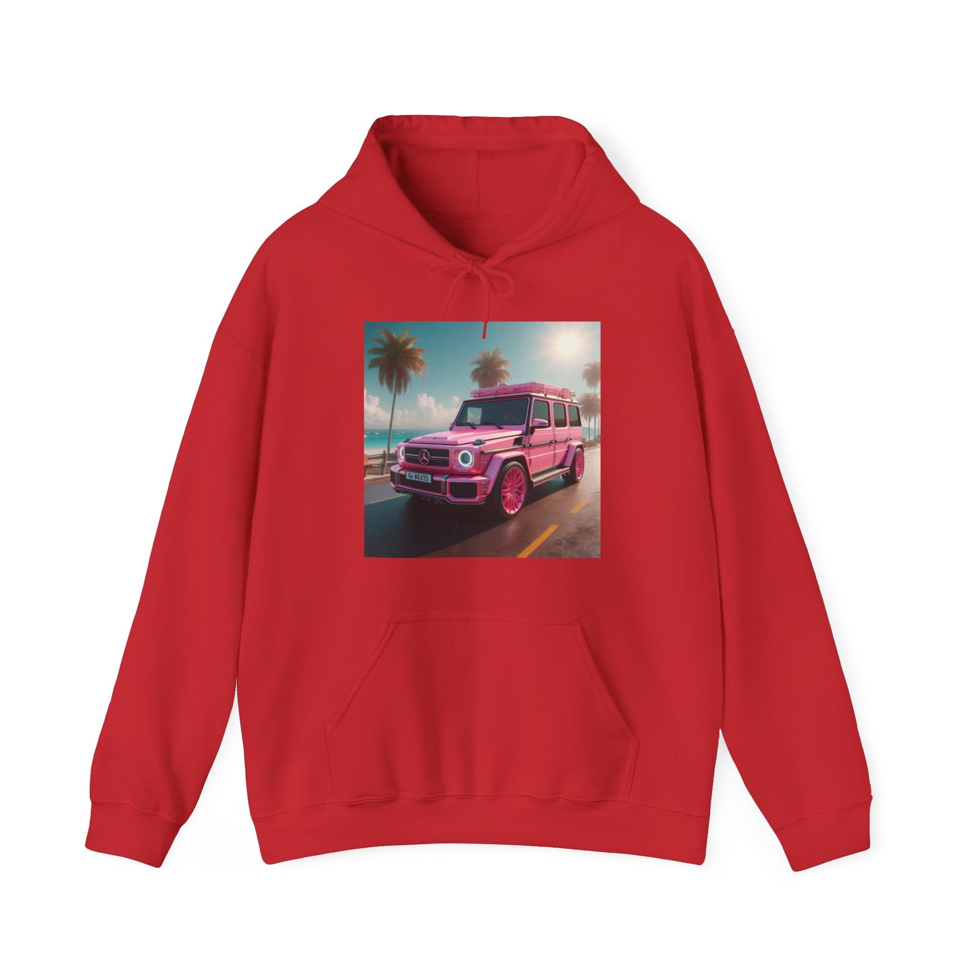 Pink G-Wagon Hoodie Hoodie Printify Red S
