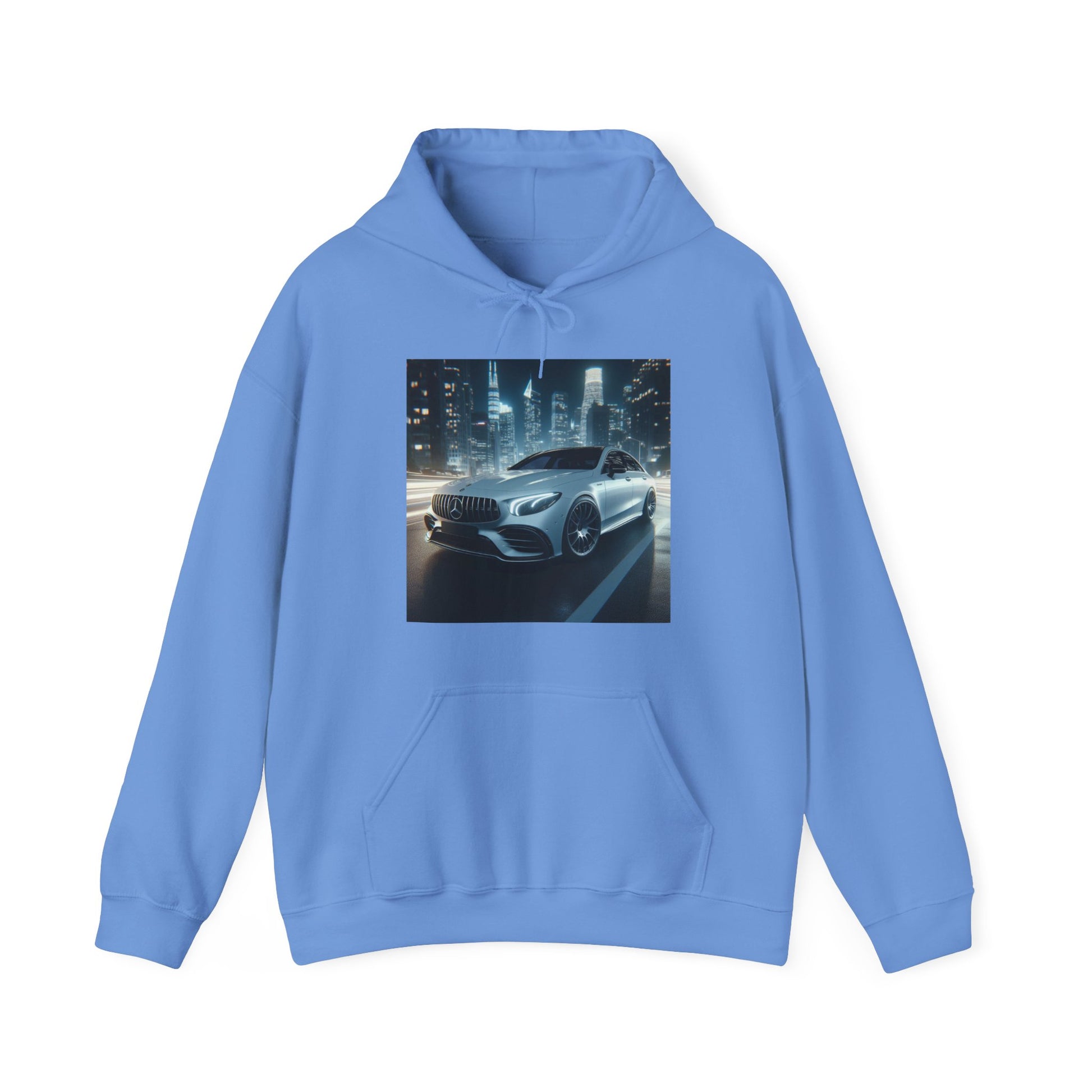 White Mercedes Hoodie Hoodie Printify Carolina Blue S